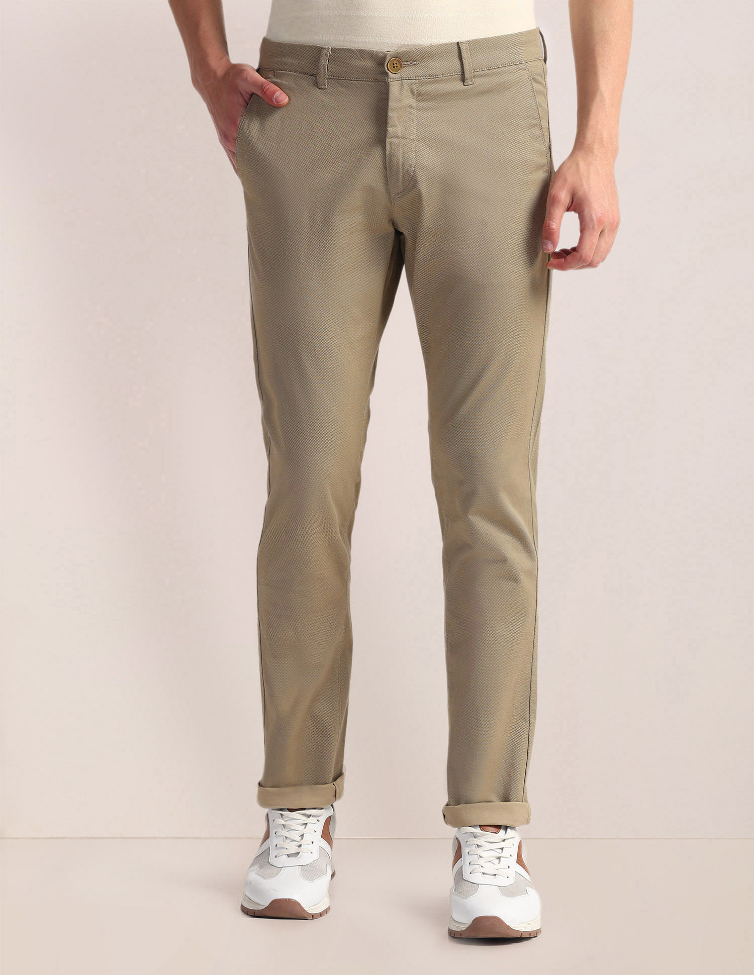 U.S. Polo Assn. Geometric Print Twill Slim Trousers