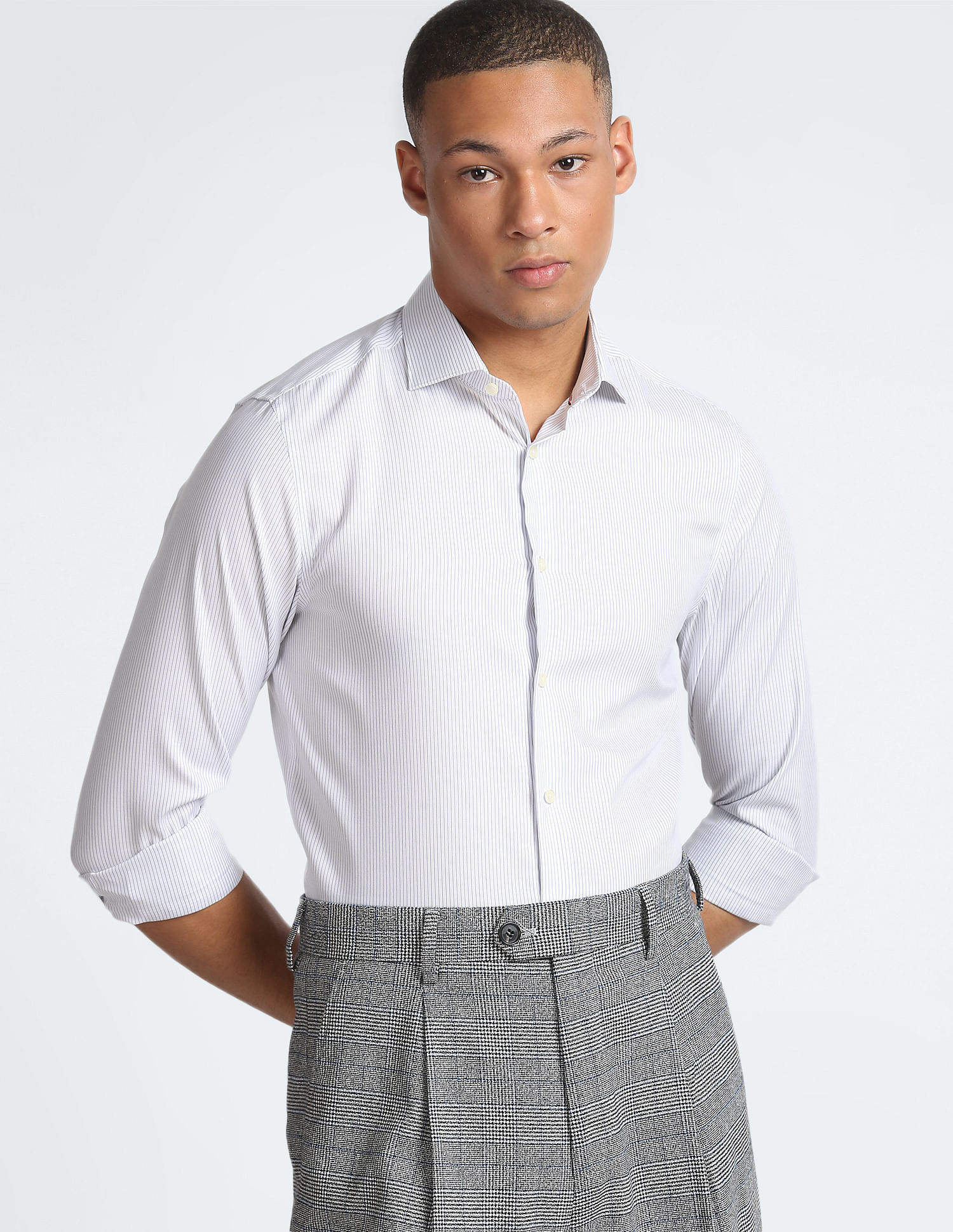 Tommy Hilfiger Flex Collar Pinstripe Slim Fit Shirt