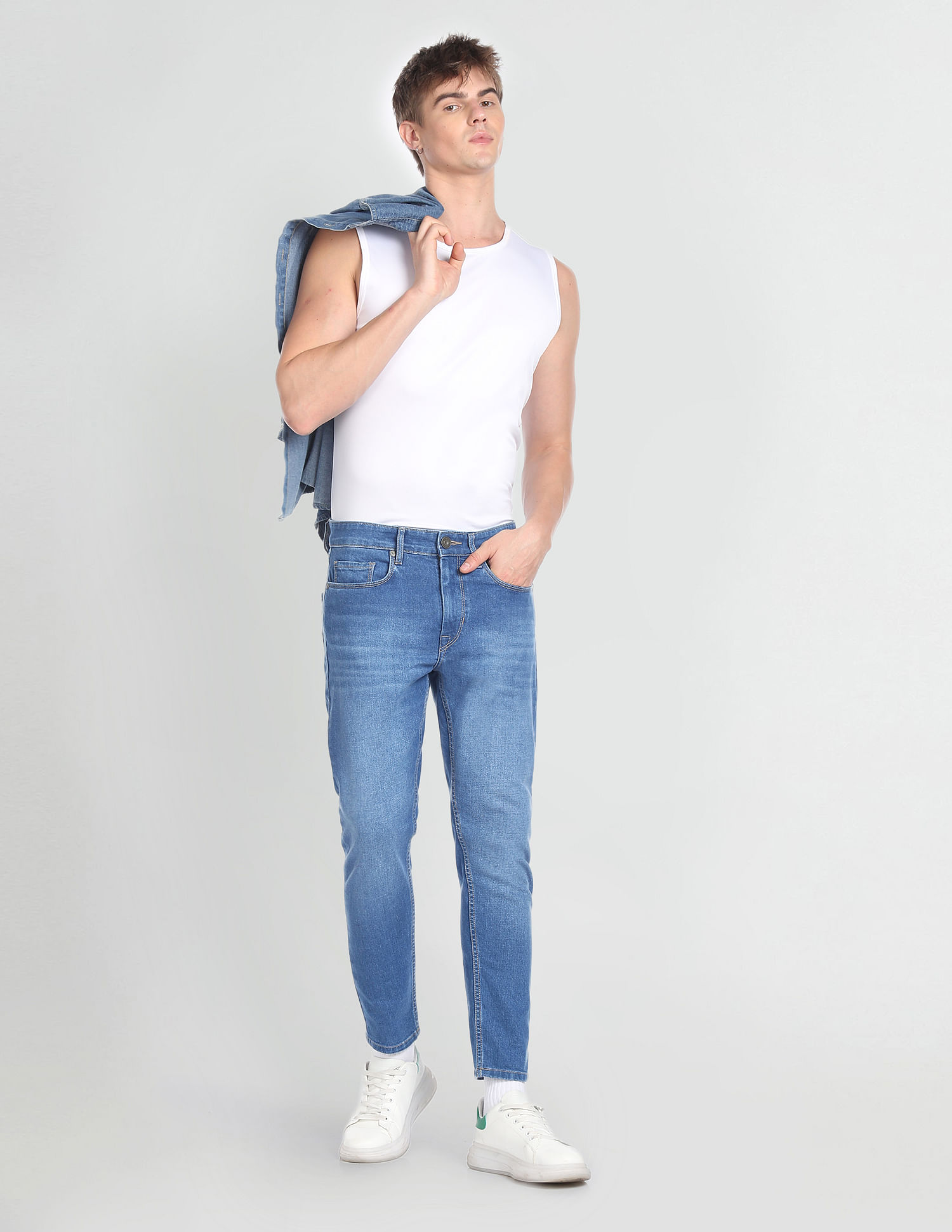 Flying Machine Stone Wash Mankle Slim Fit Jeans