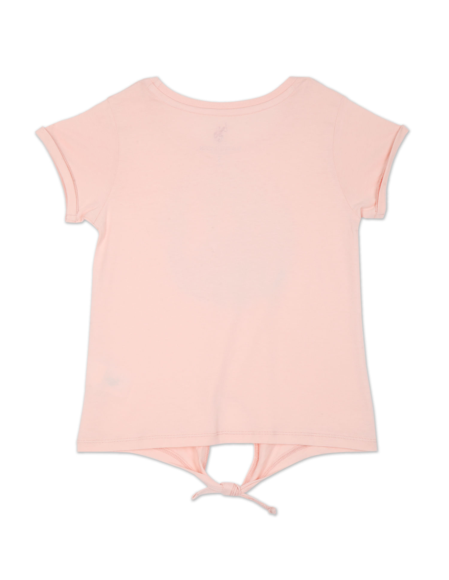 U.S. Polo Assn. Kids Girls Tie Up Cotton T-Shirt