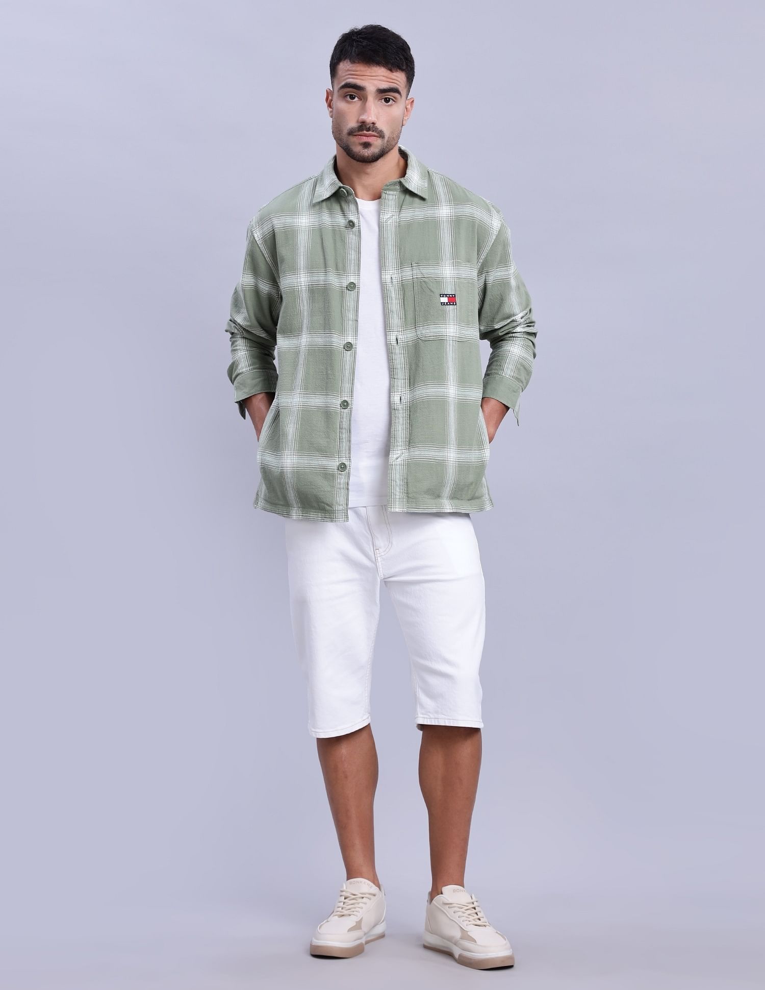Tommy Hilfiger Checked Oversized-Fit Woven Shirts