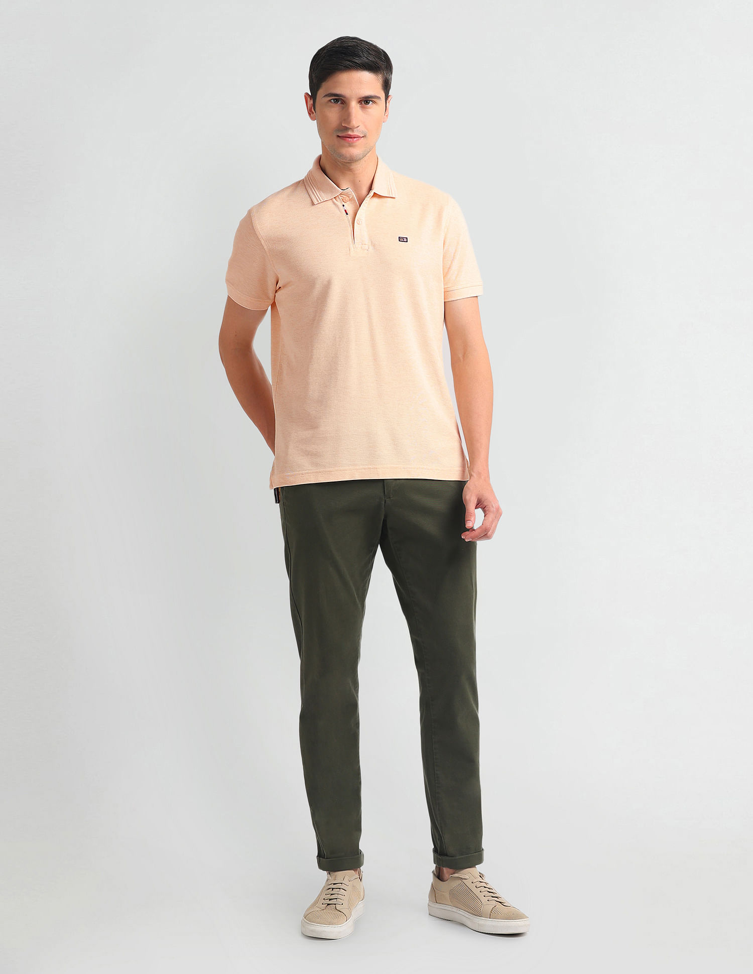 Arrow Sports Solid Chest Pocket Polo Shirt