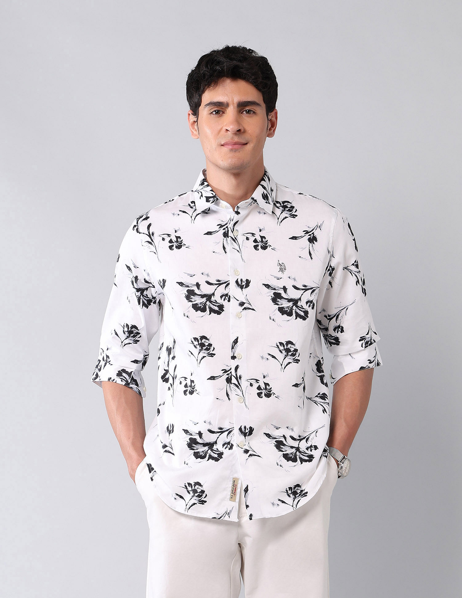 U.S. Polo Assn. Denim Co. Floral Printed Pure Cotton Shirt