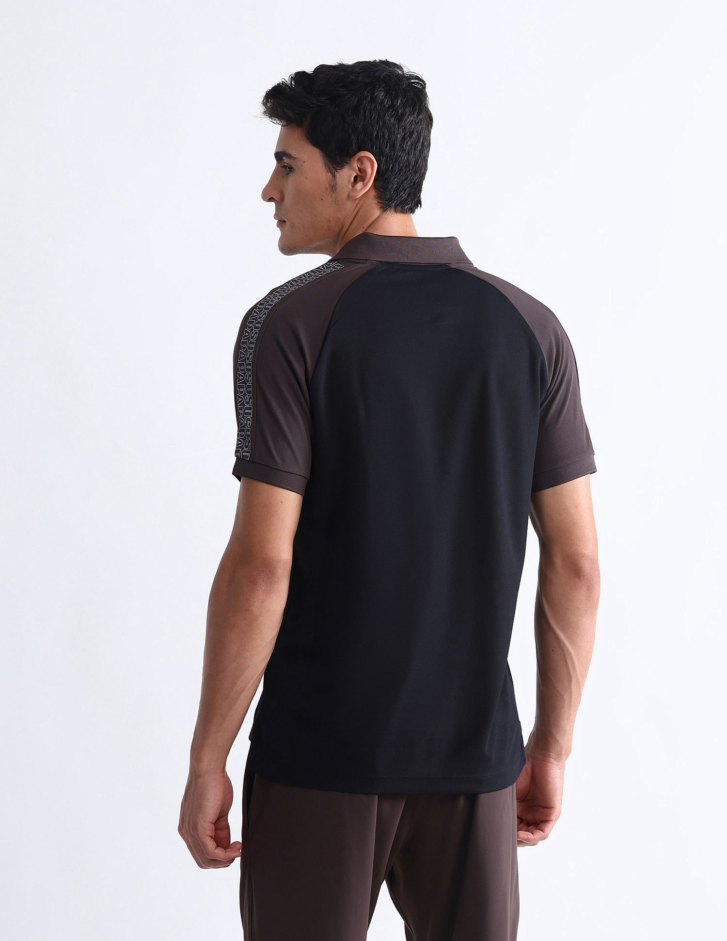 USPA Active Colourblocked Slim Fit Polo Shirt