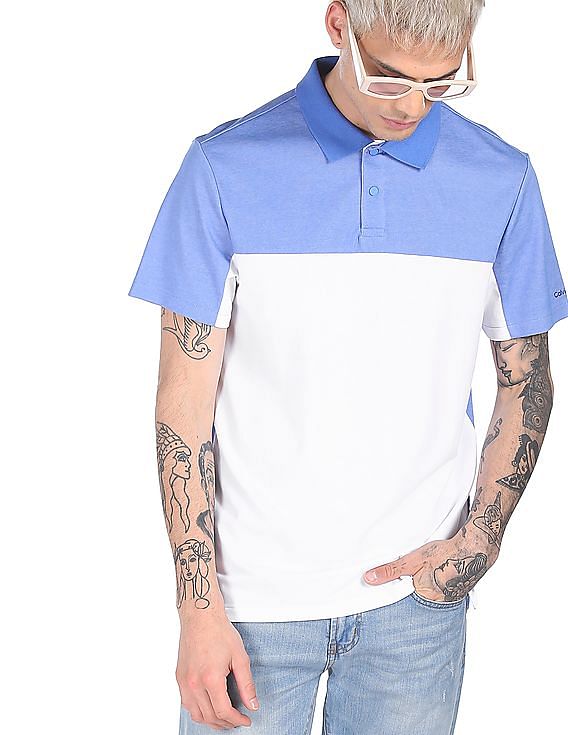calvin klein colour block polo