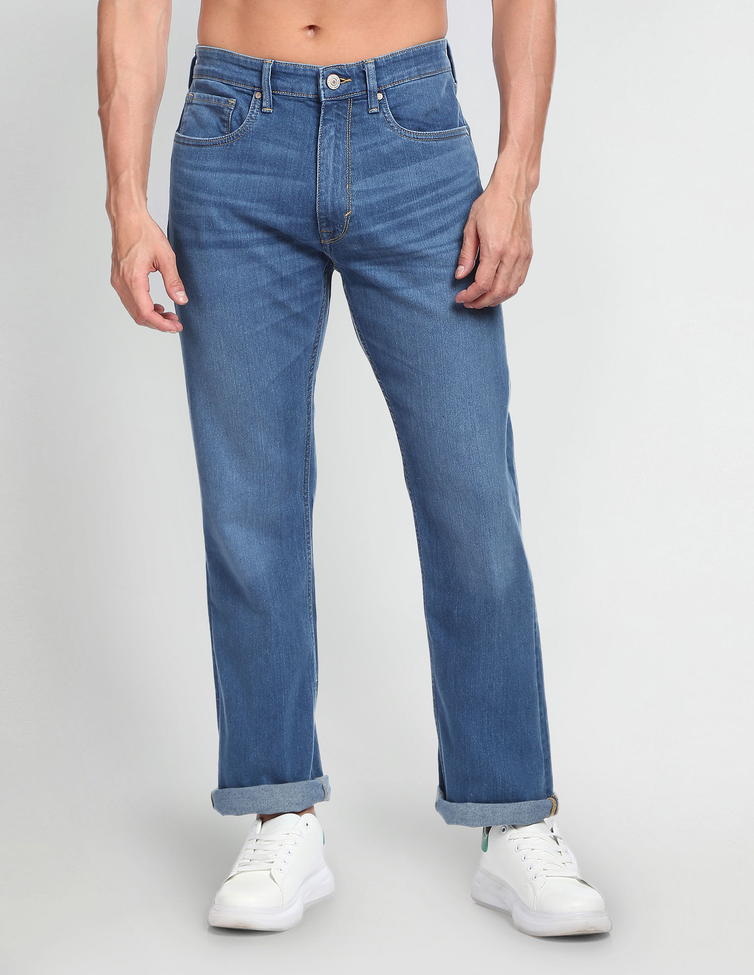 Flying Machine Bruce Bootcut Stone Wash Jeans