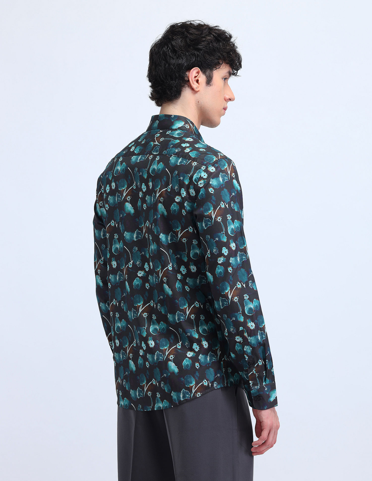 Flying Machine Abstract Pattern Regular Slim Fit Shirt