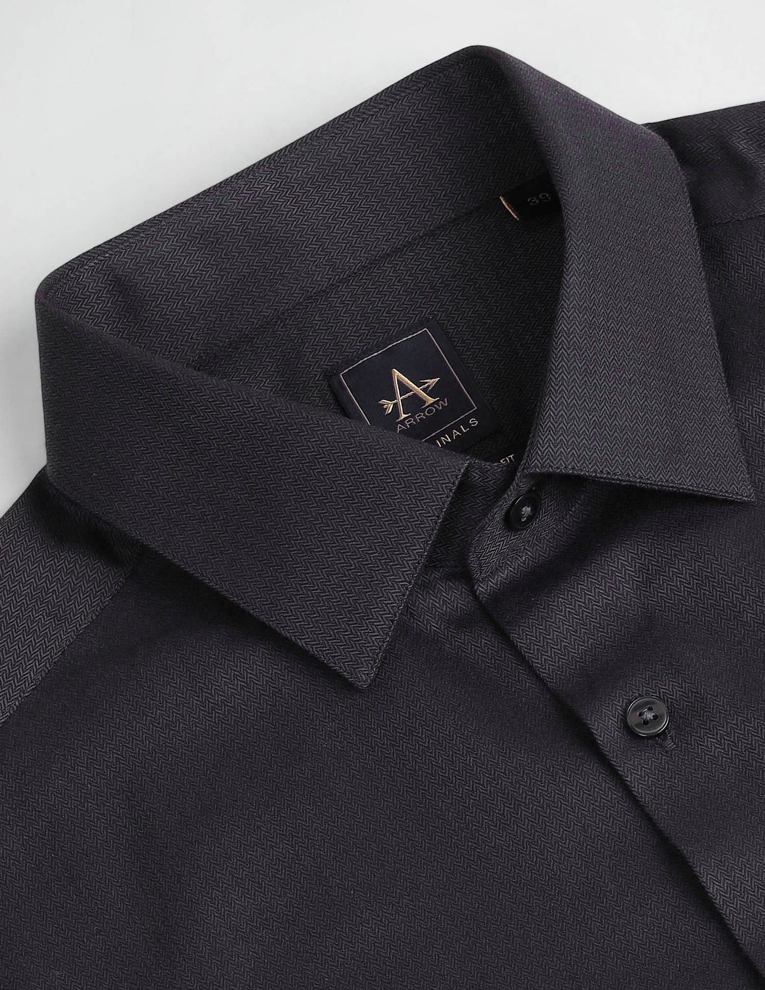 Arrow Manhattan Slim Fit Herringbone Shirt