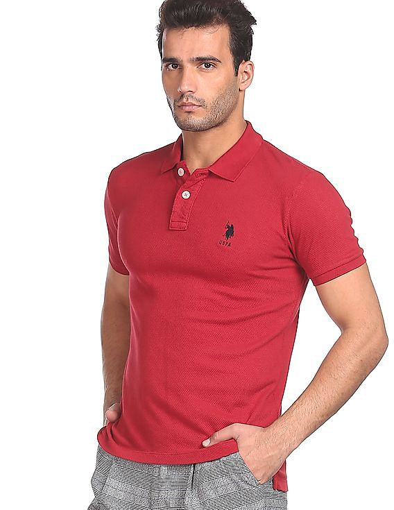 Buy U.S. Polo Assn. Ribbed Collar Solid Polo Shirt - NNNOW.com