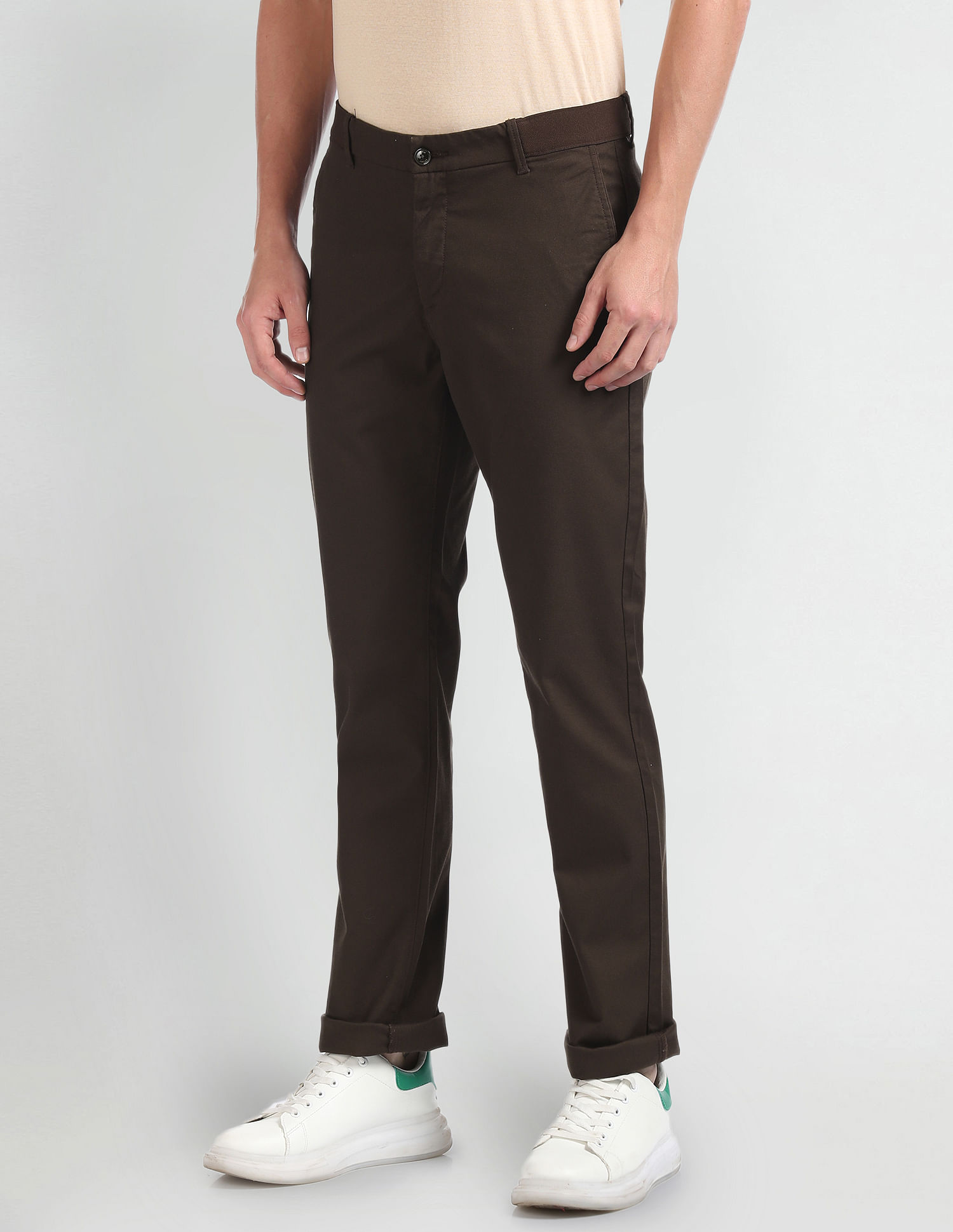 Arrow Sports Hudson Regular Fit Dobby Casual Trousers
