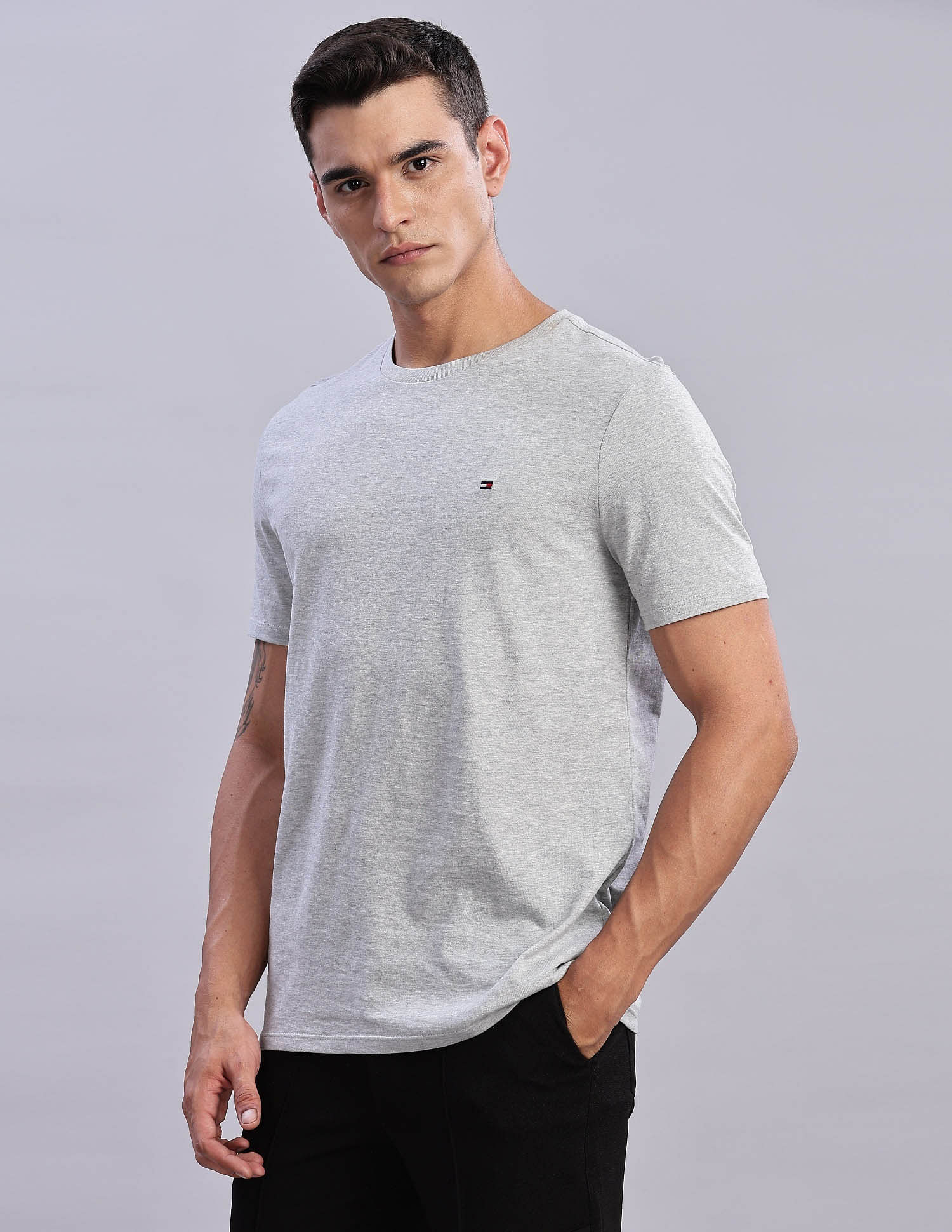 Tommy Hilfiger Mens Grey Heathered T-Shirt