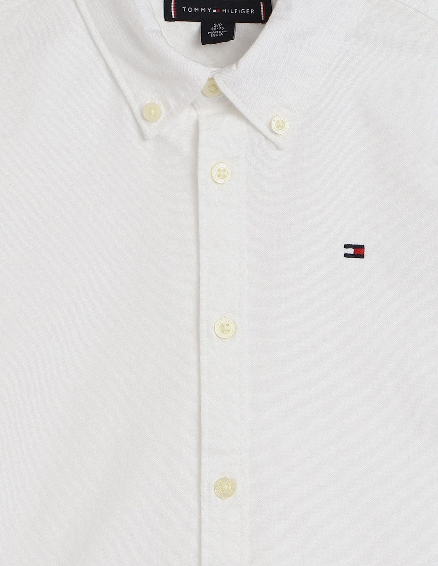 Tommy Hilfiger Kids Boys Solid Regular-Fit Cotton Shirt