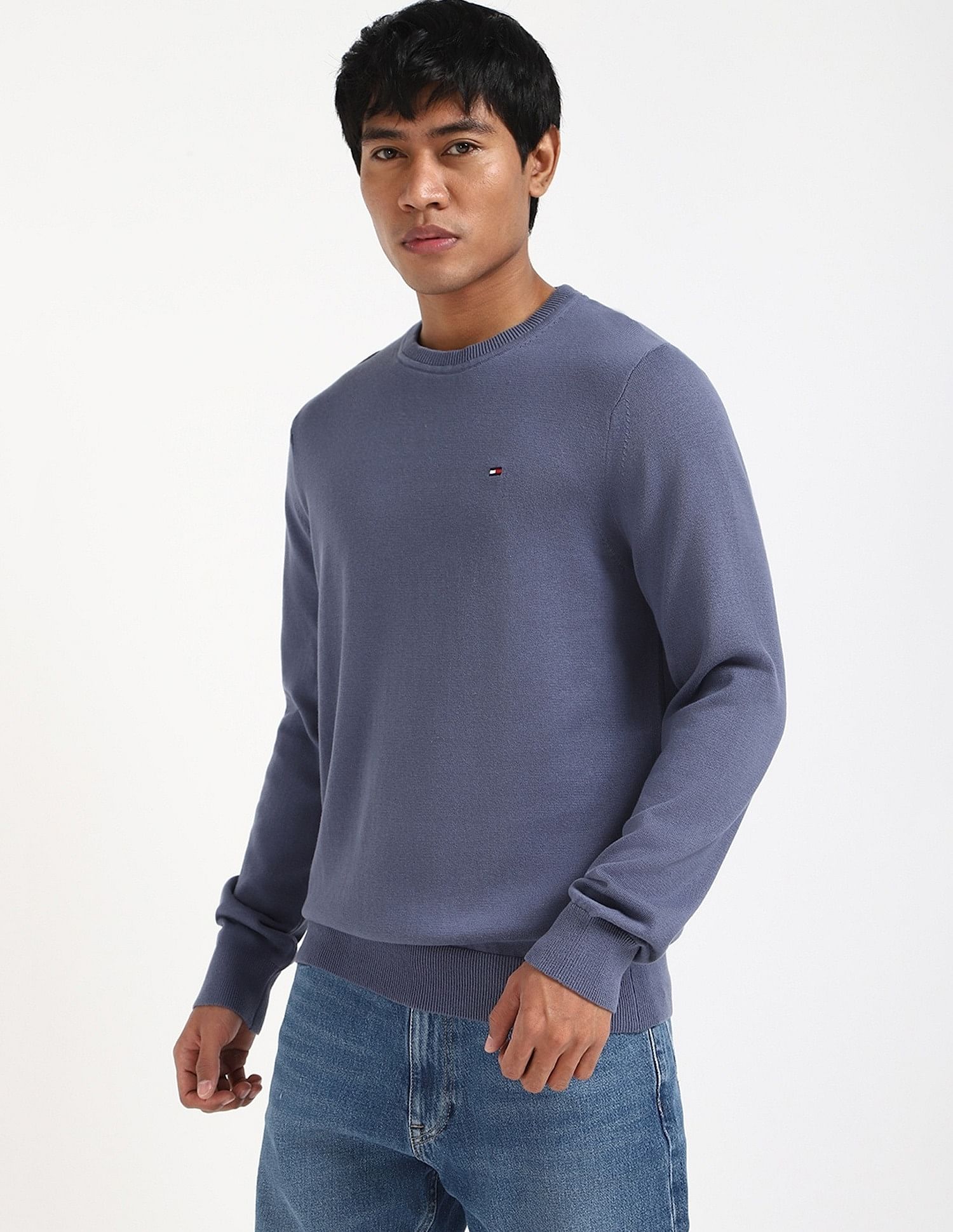 Tommy Hilfiger Solid Regular-Fit Cotton Sweater