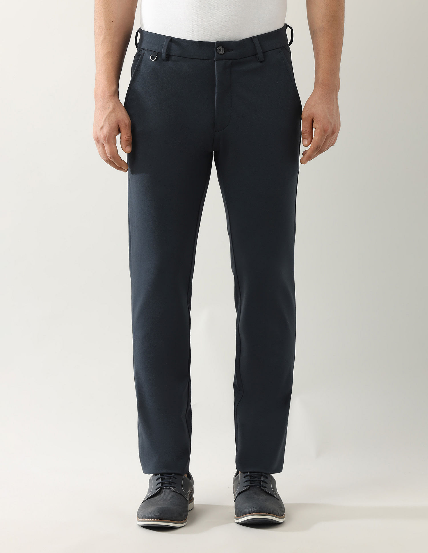 Arrow Sport Solid Mid Rise Autoflex Trousers