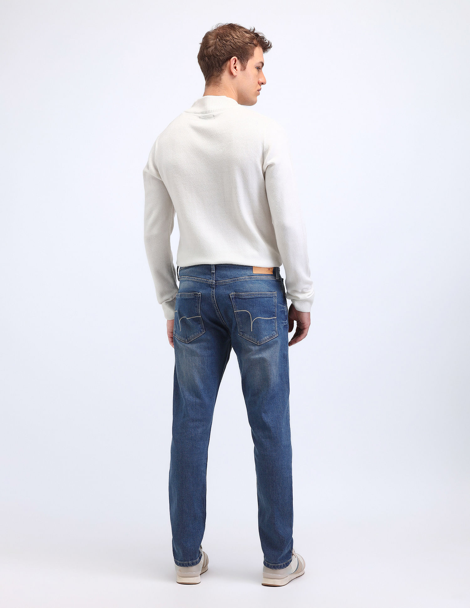 Flying Machine Slash Slim Tapered Mid Rise Jeans