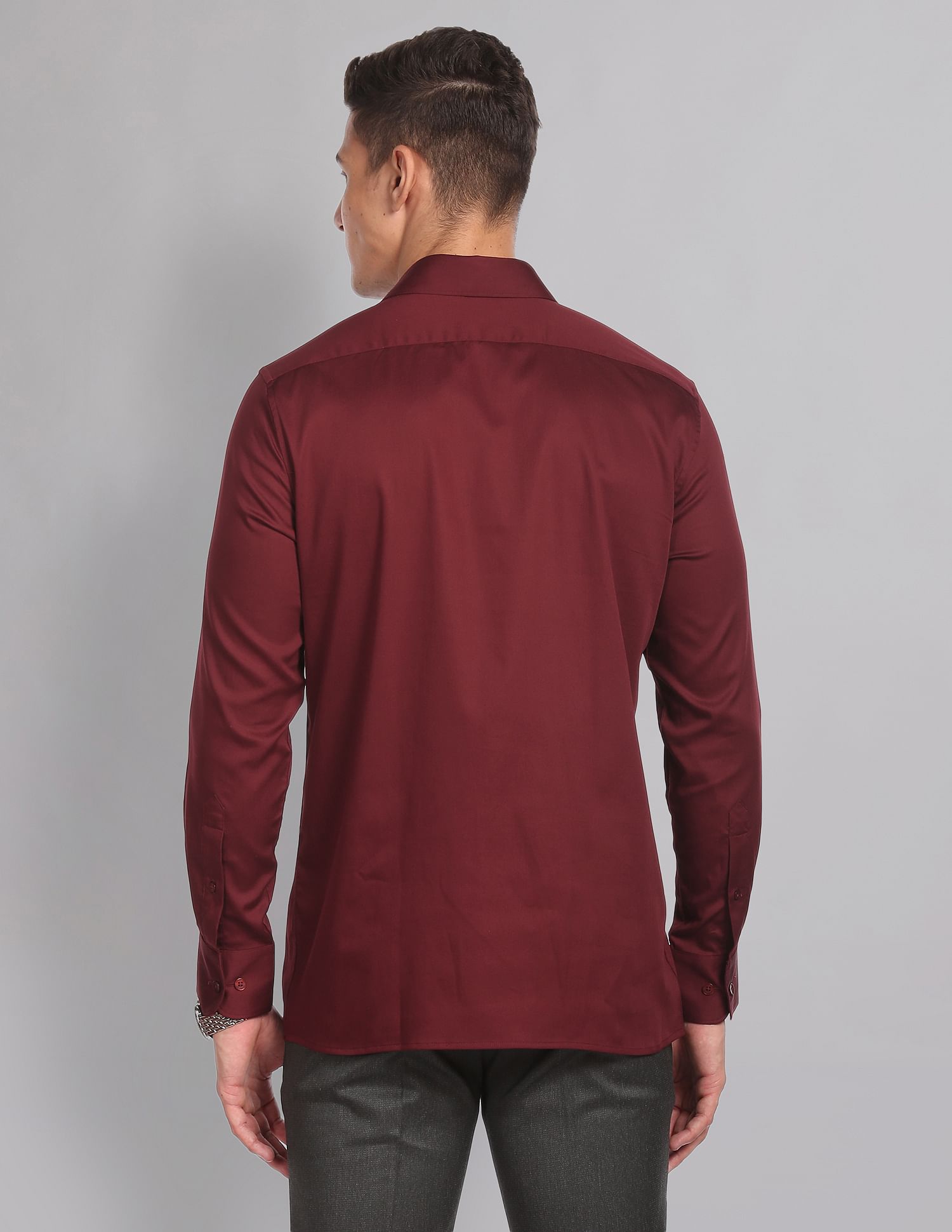 AD by Arvind Solid Twill Formal Shirt