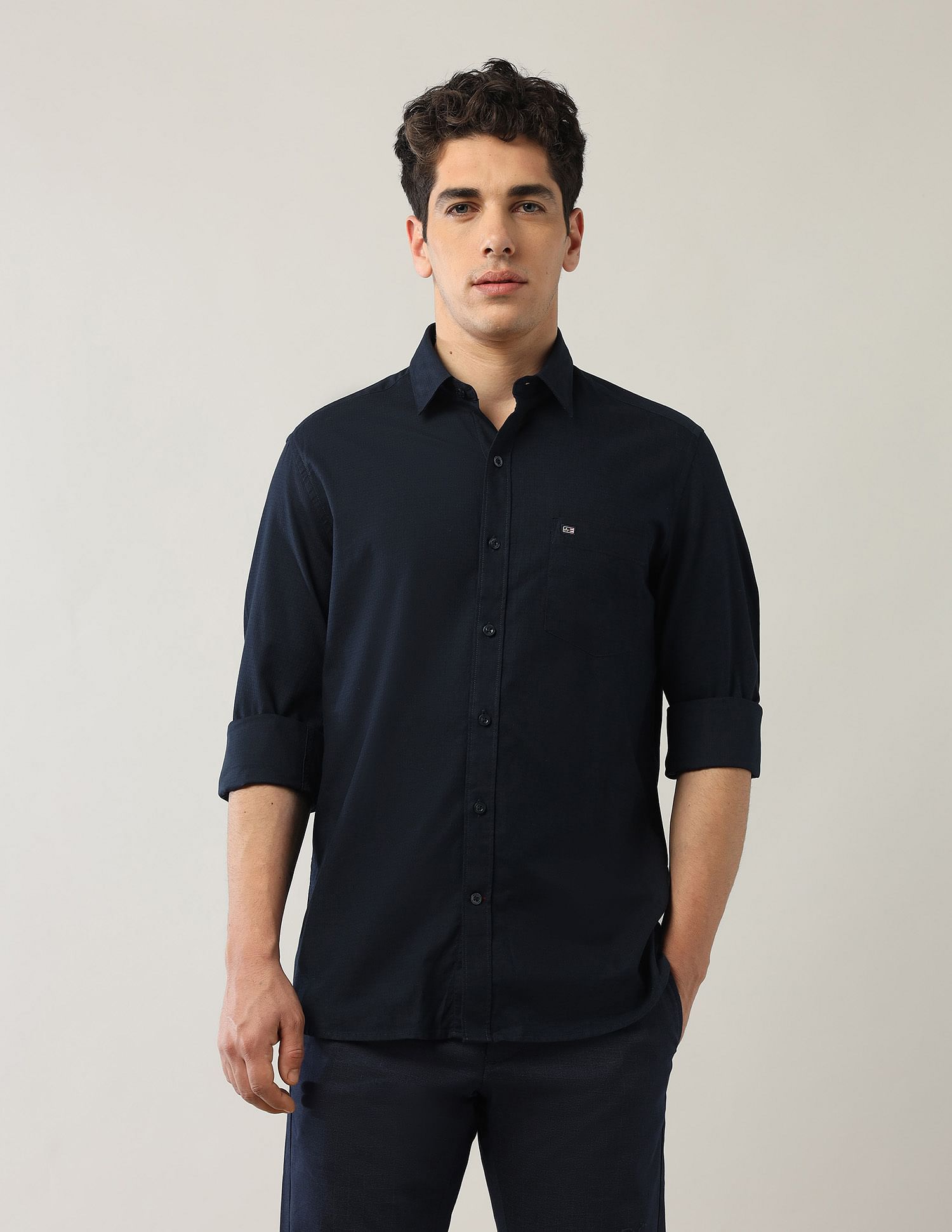 Arrow Sport Textured Pure Cotton Shirt