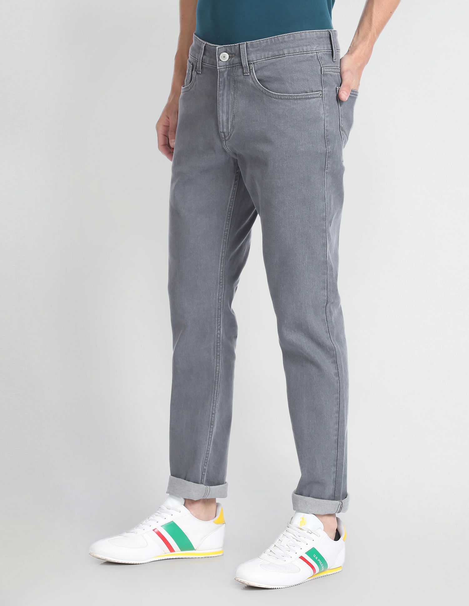 U.S. Polo Assn. Denim Co. Brandon Slim Tapered Fit Grey Jeans