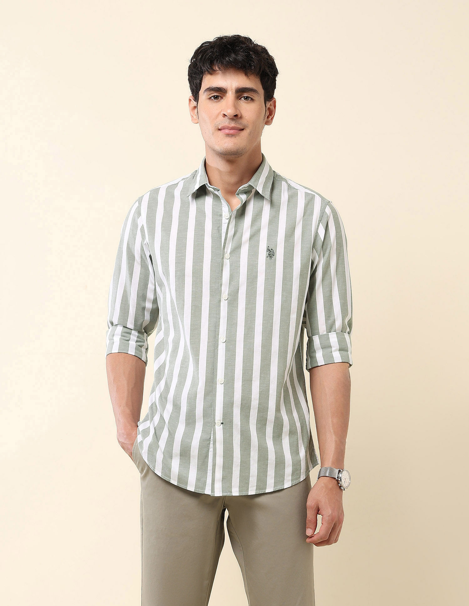 U.S. Polo Assn. Vertical Striped Pure Cotton Shirt
