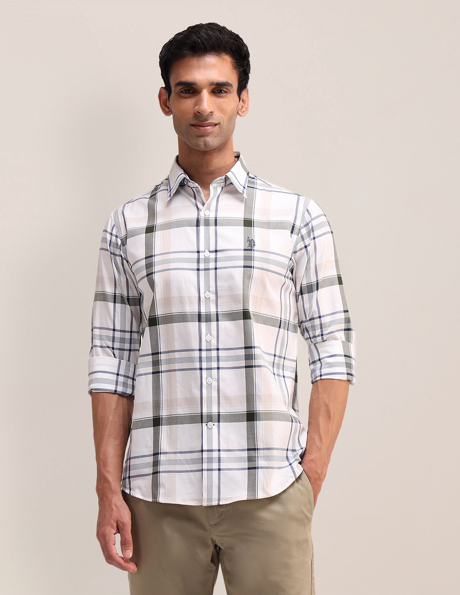 U.S. Polo Assn. Grid Tattersall Checked Twill Shirt