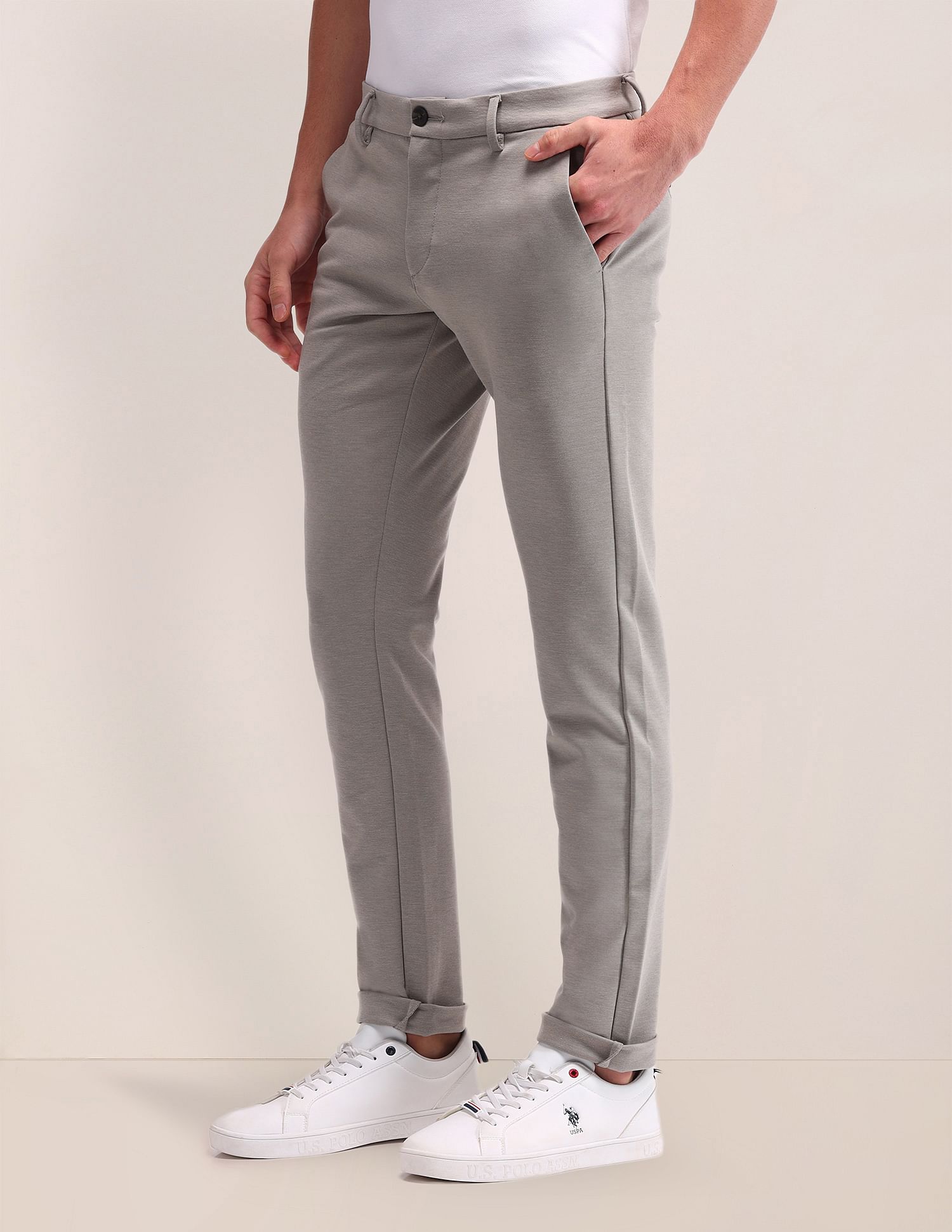 U.S. Polo Assn. Austin Slim Fit  Solid Trousers