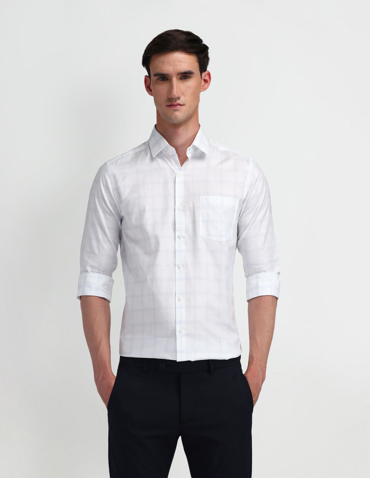 Arrow Manhattan Slim Fit Midscale Checked Shirt