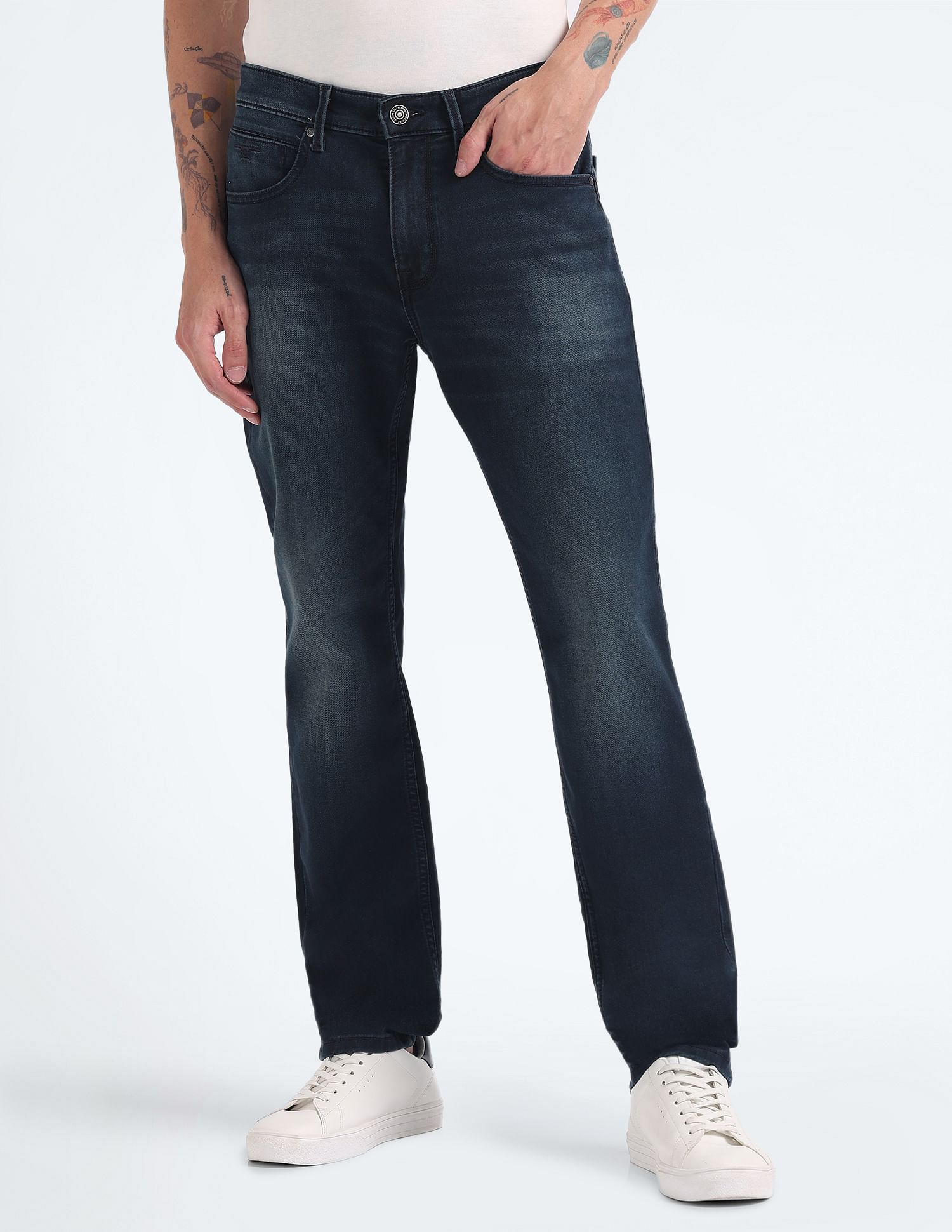 Flying Machine Mid Rise Freddie Slim Straight Fit Jeans