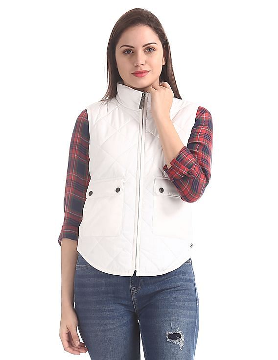 U.S. Polo Assn. Women High Neck Quilted Jacket