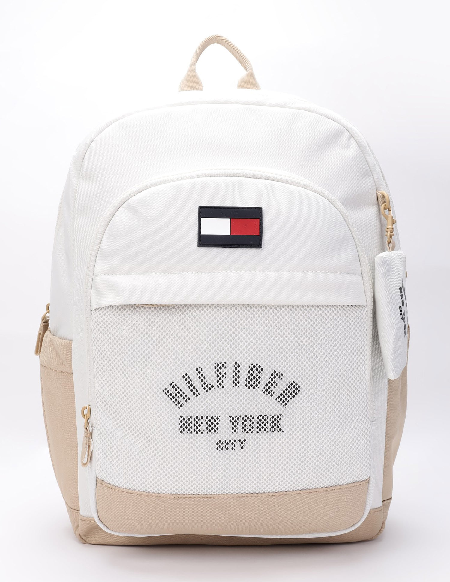 Buy Tommy Hilfiger Kids Logo Off-White Polyester Backpack  display picture 1
