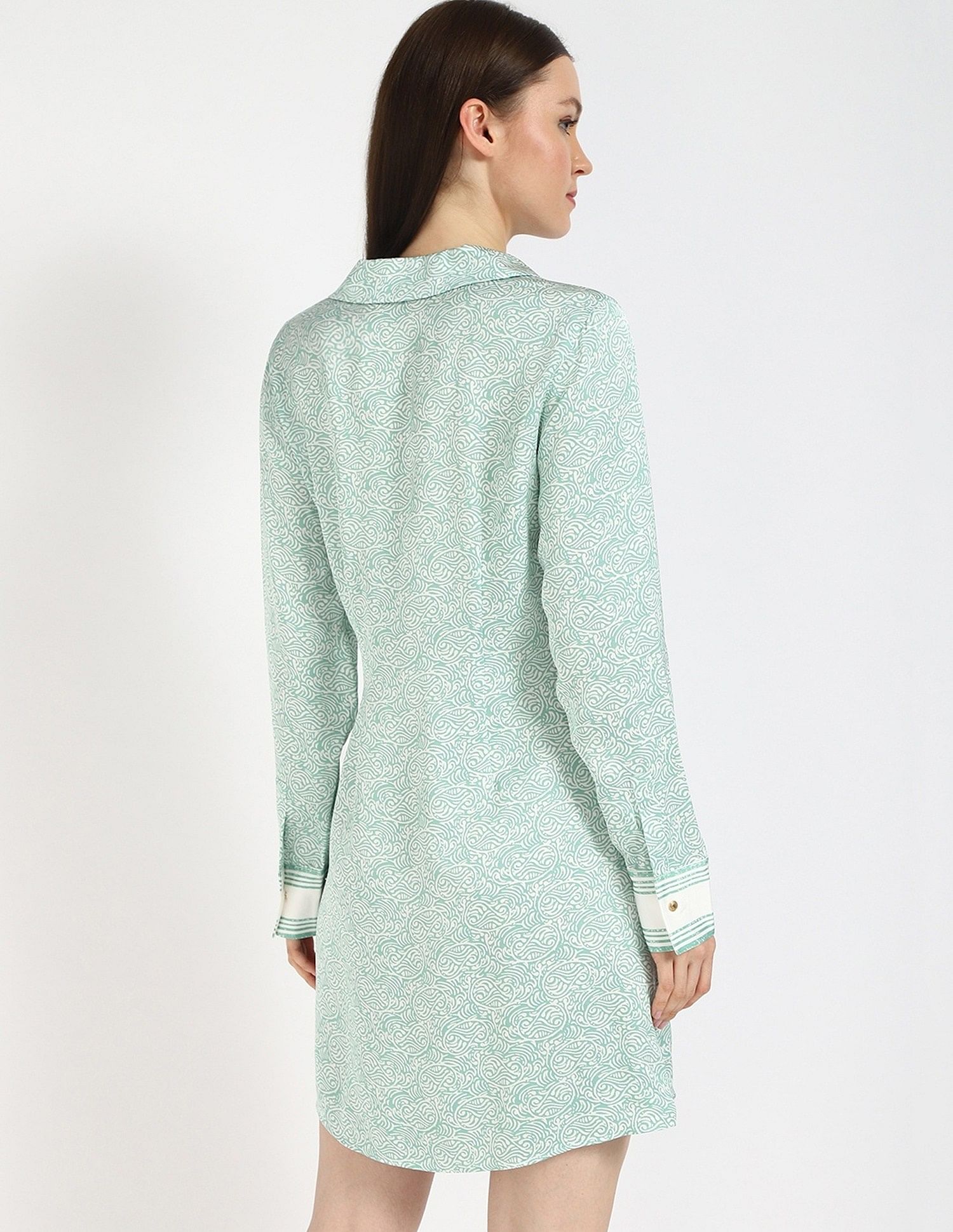 Tommy Hilfiger Viscose Spread Collar A-Line Dress