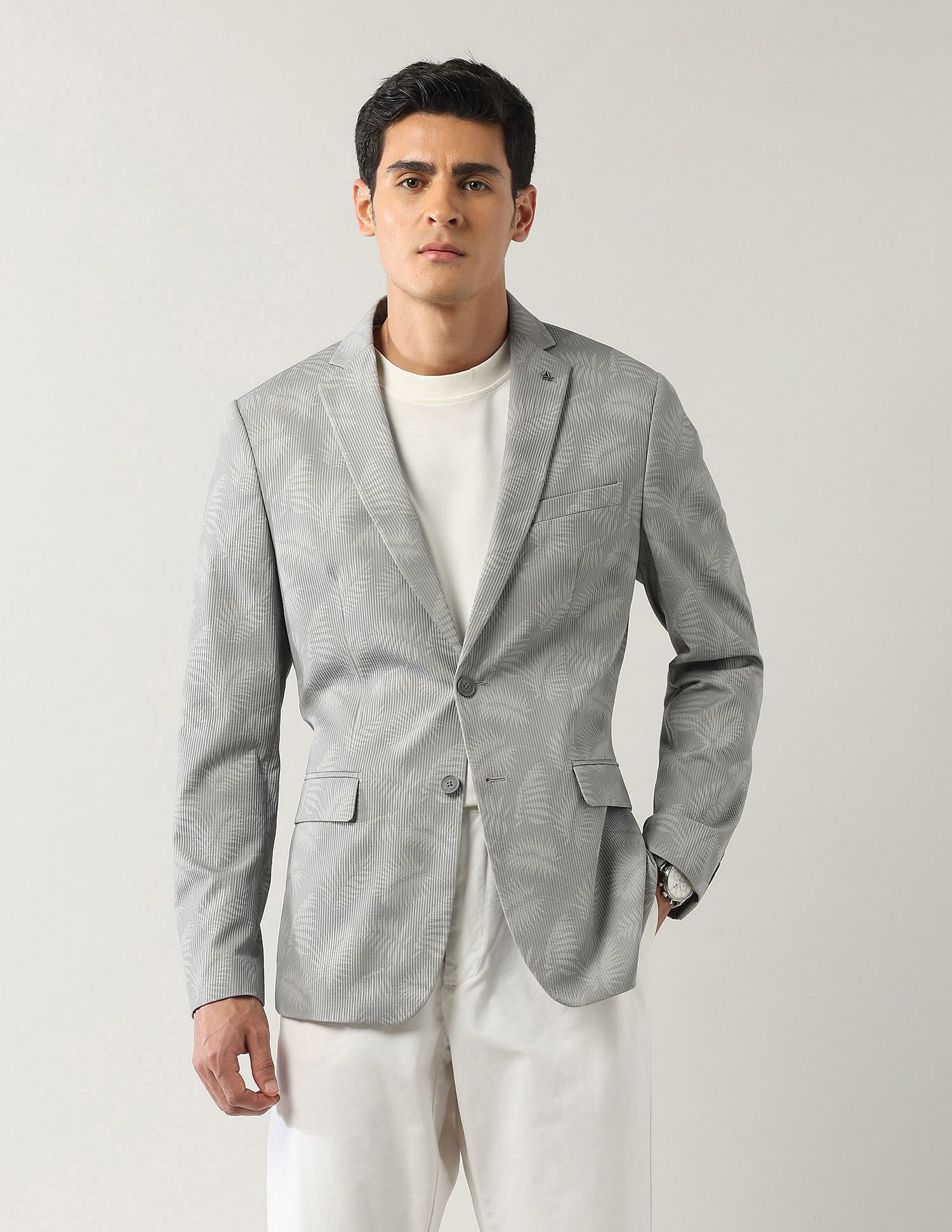 Arrow Zero Calorie Slim Fit All over printed Blazer