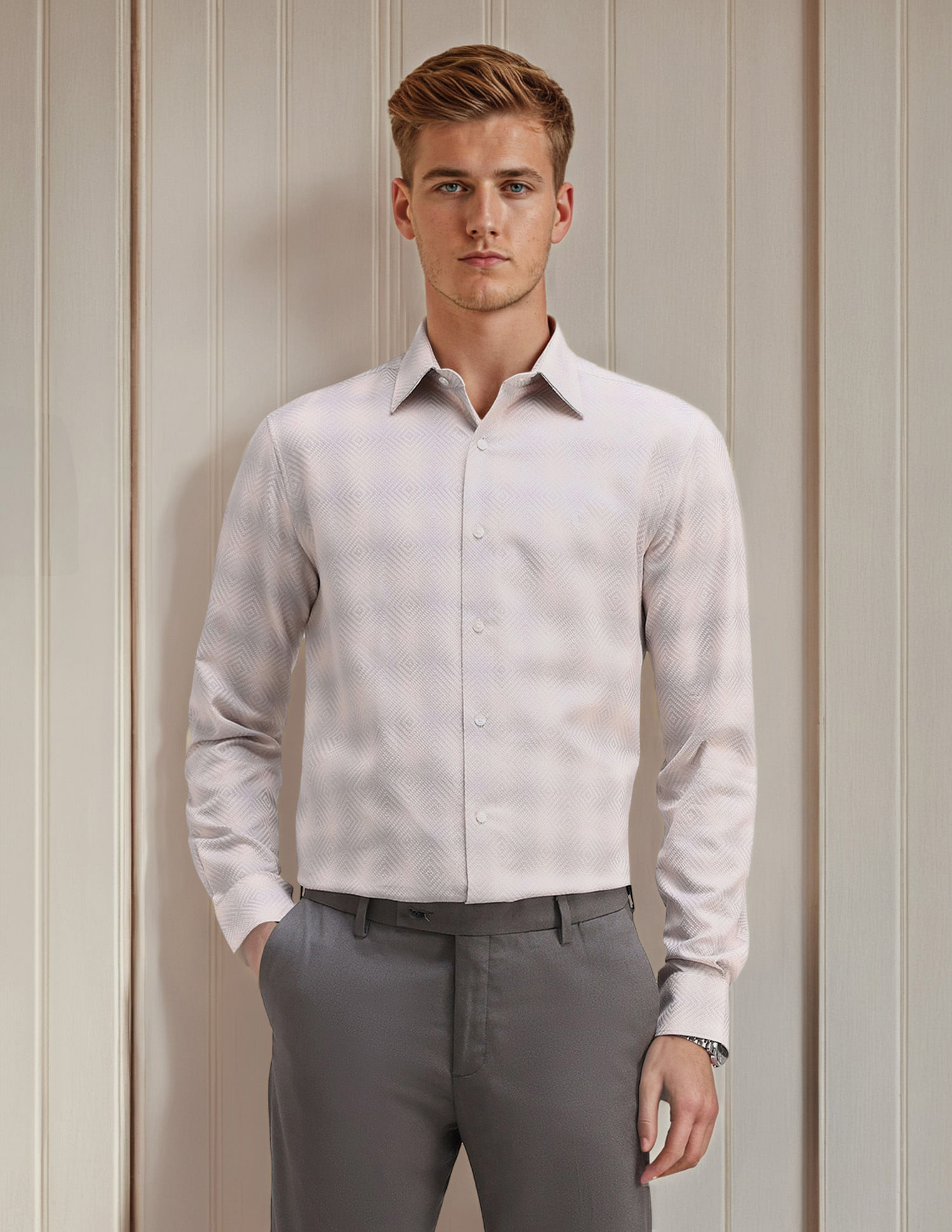 Arrow Slim Fit Textured Pattern Shirt