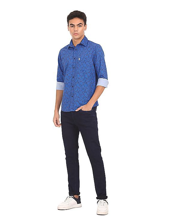 U.S. Polo Assn. Spread Collar Printed Casual Shirt
