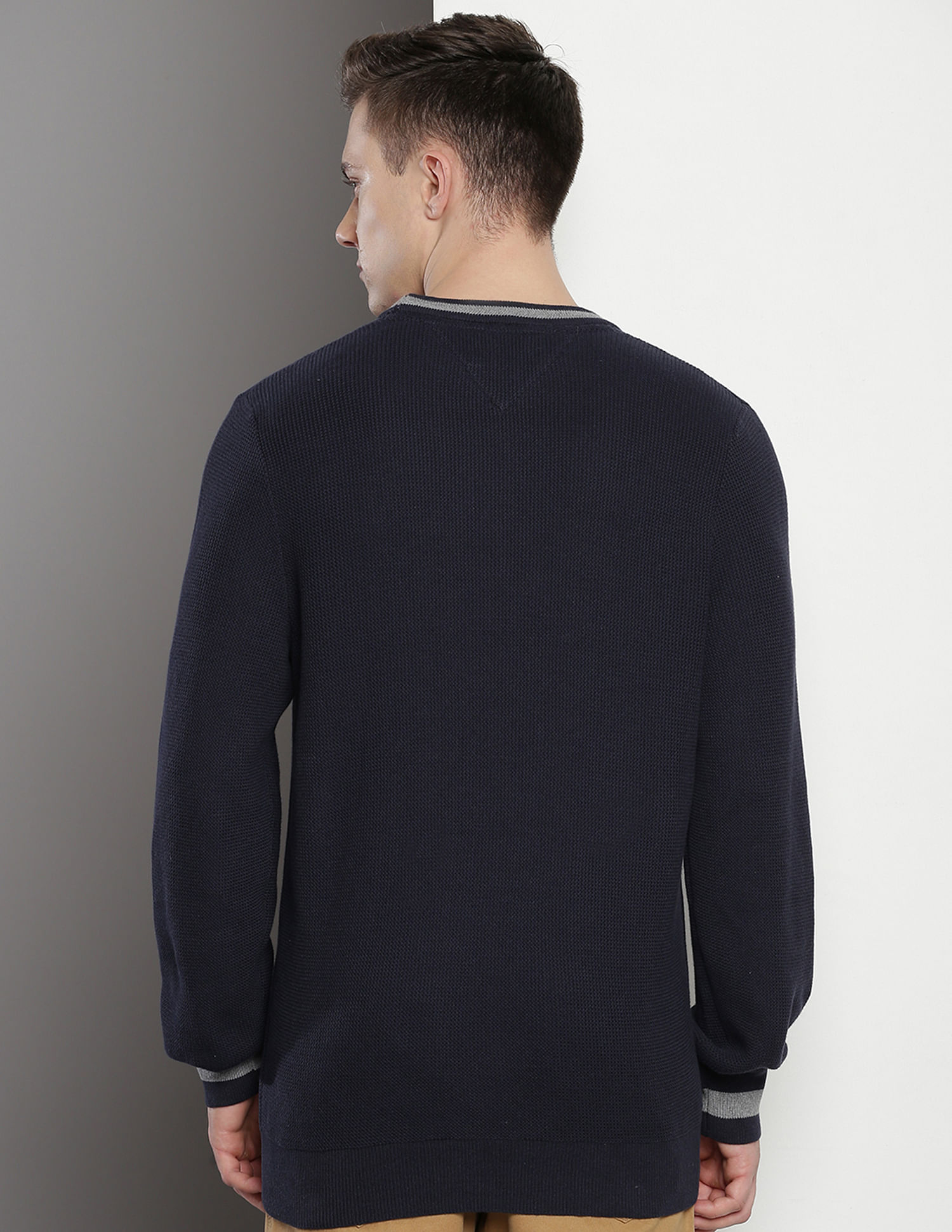 Tommy Hilfiger Striped Hem Cotton Sweater