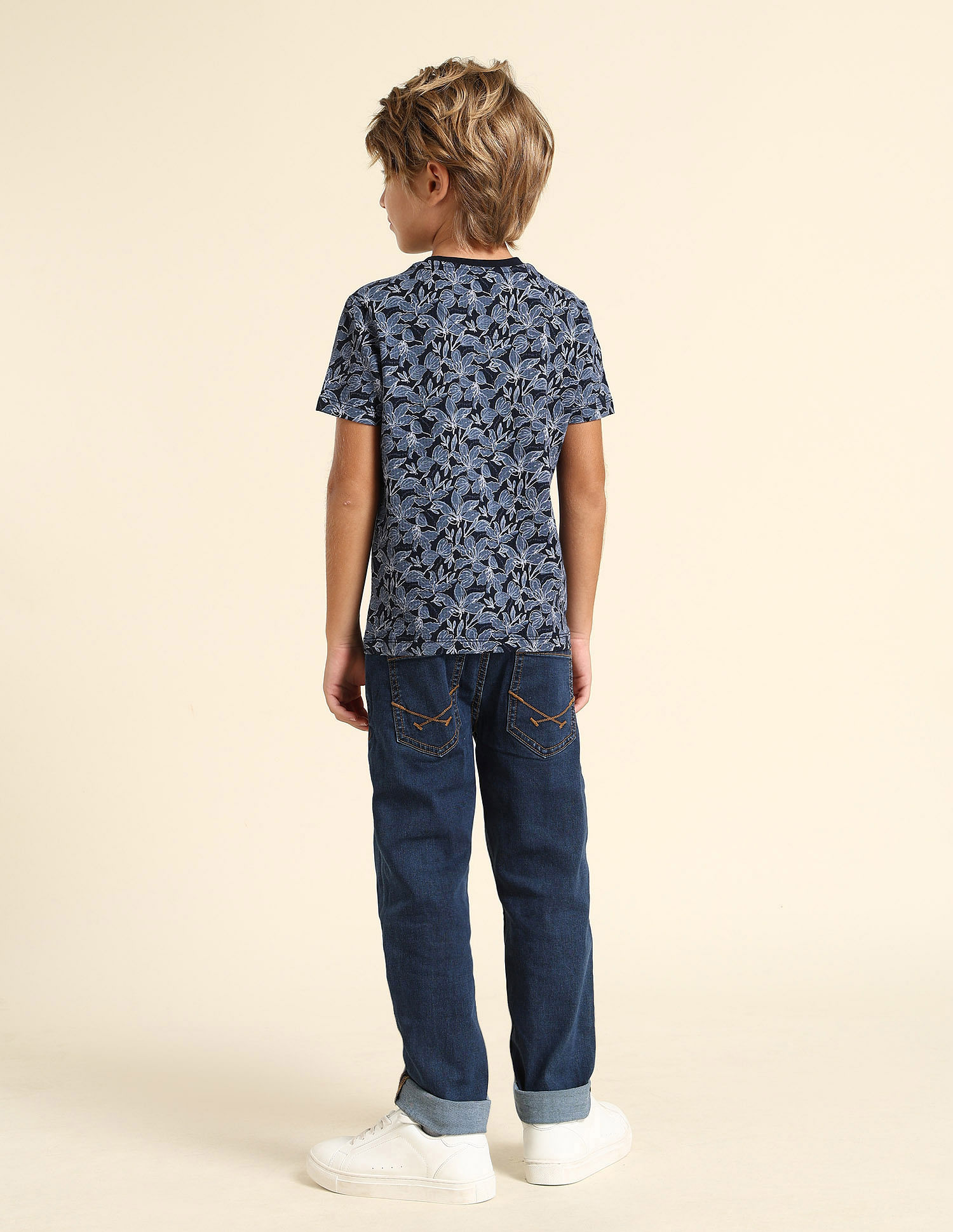 U.S. Polo Assn. Kids Boys All Over Printed Regular Fit T-Shirt