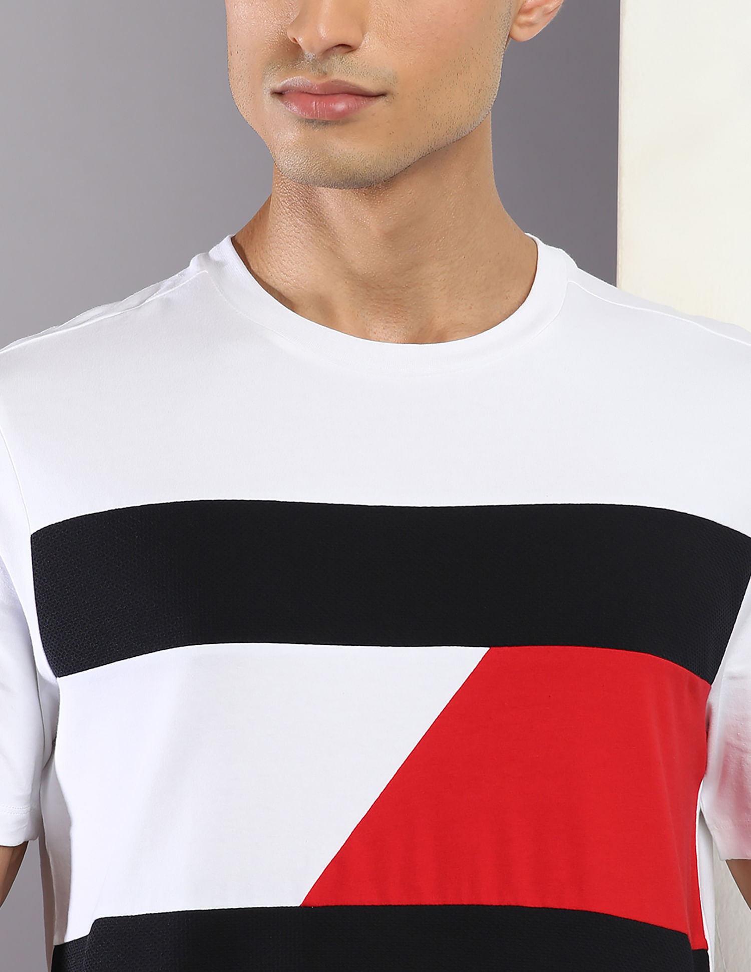 Tommy Hilfiger Organic Cotton Colour Block Mix Media T-Shirt