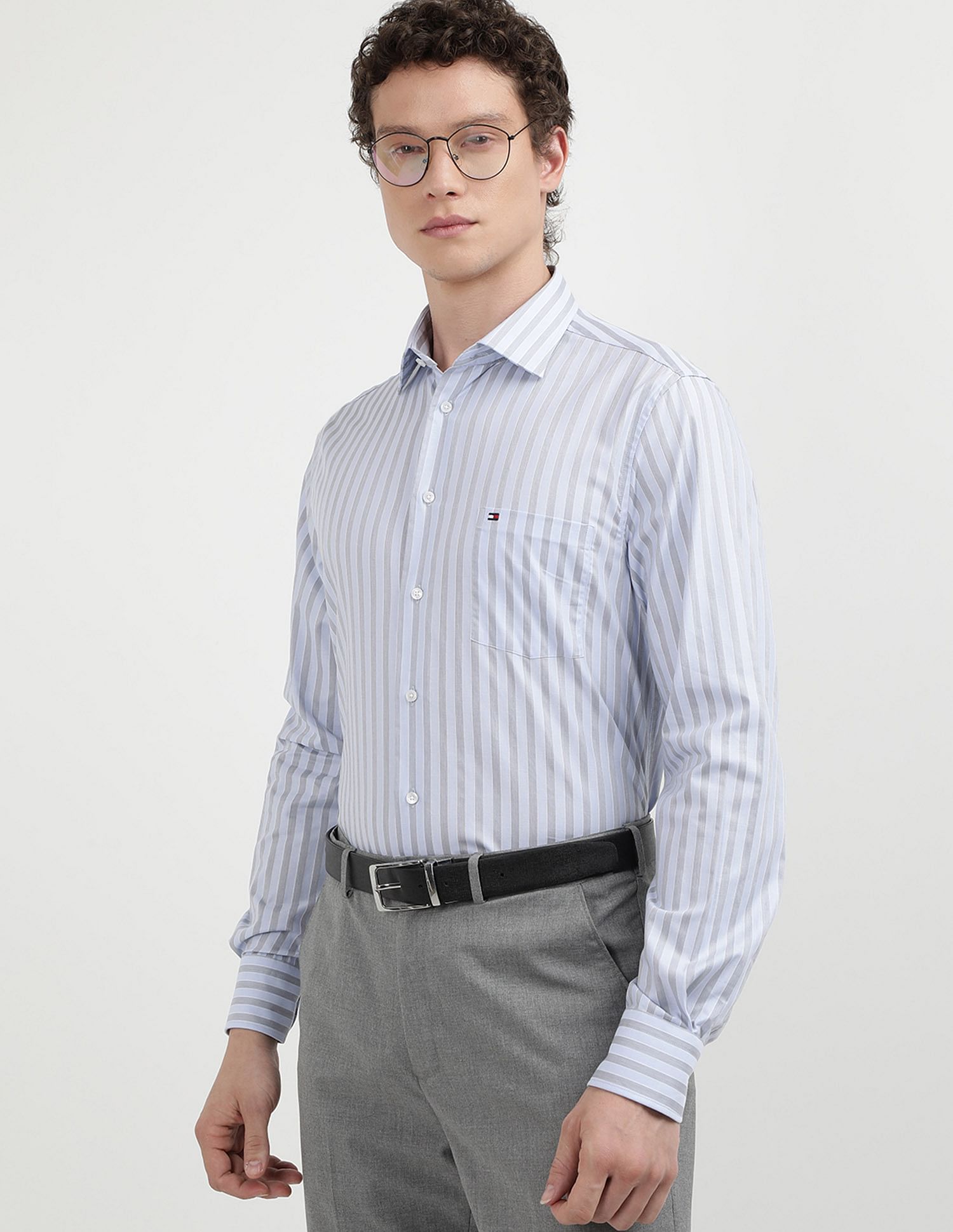 Tommy Hilfiger Oxford Melange Vertical Striped Shirt