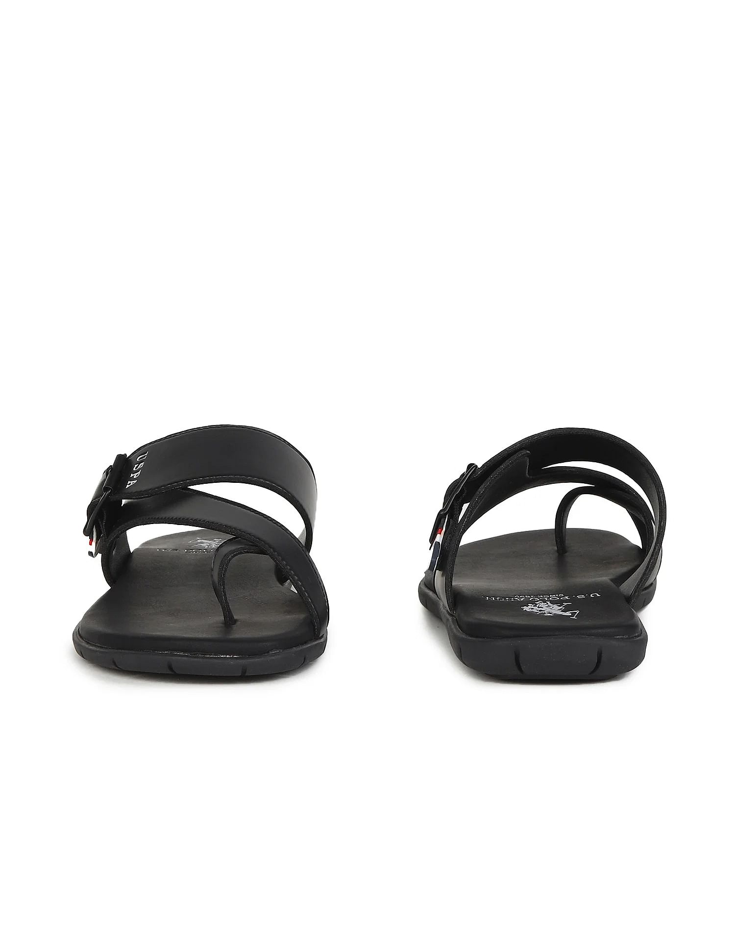 U.S. Polo Assn. Buckle Strap Leather Slippers