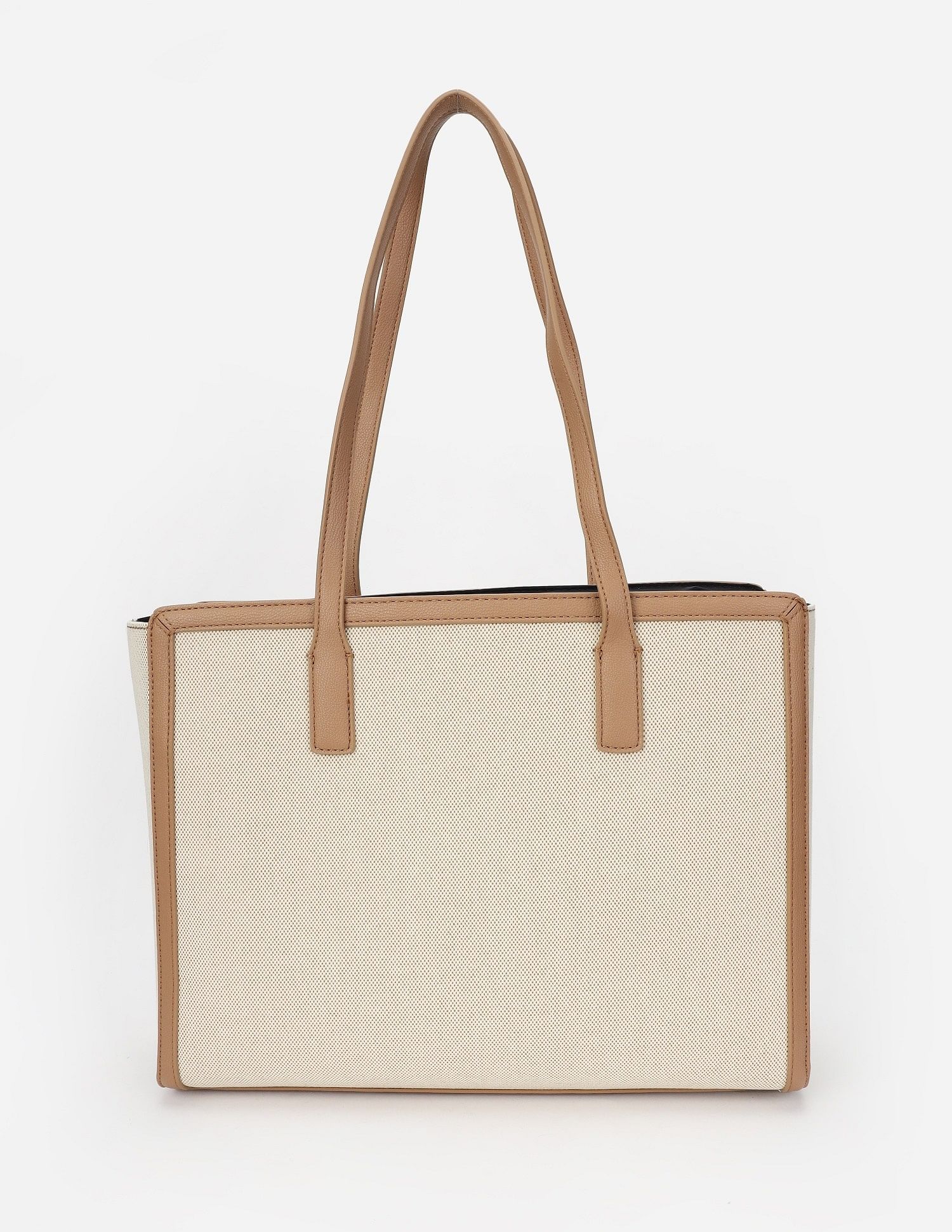 Tommy Hilfiger Solid Brown Polyester Tote Bag