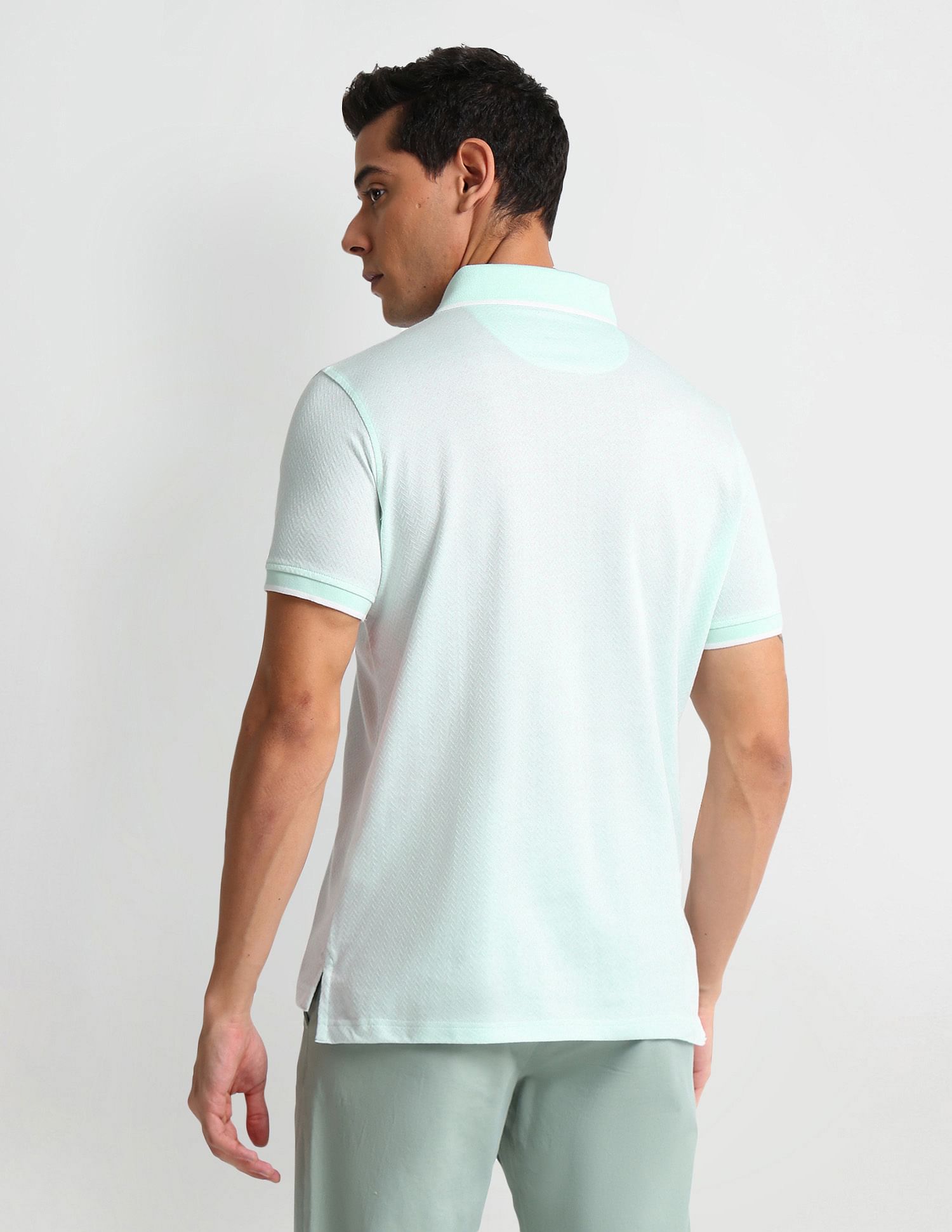 Arrow Patterned Knit Regular Fit Polo Shirt