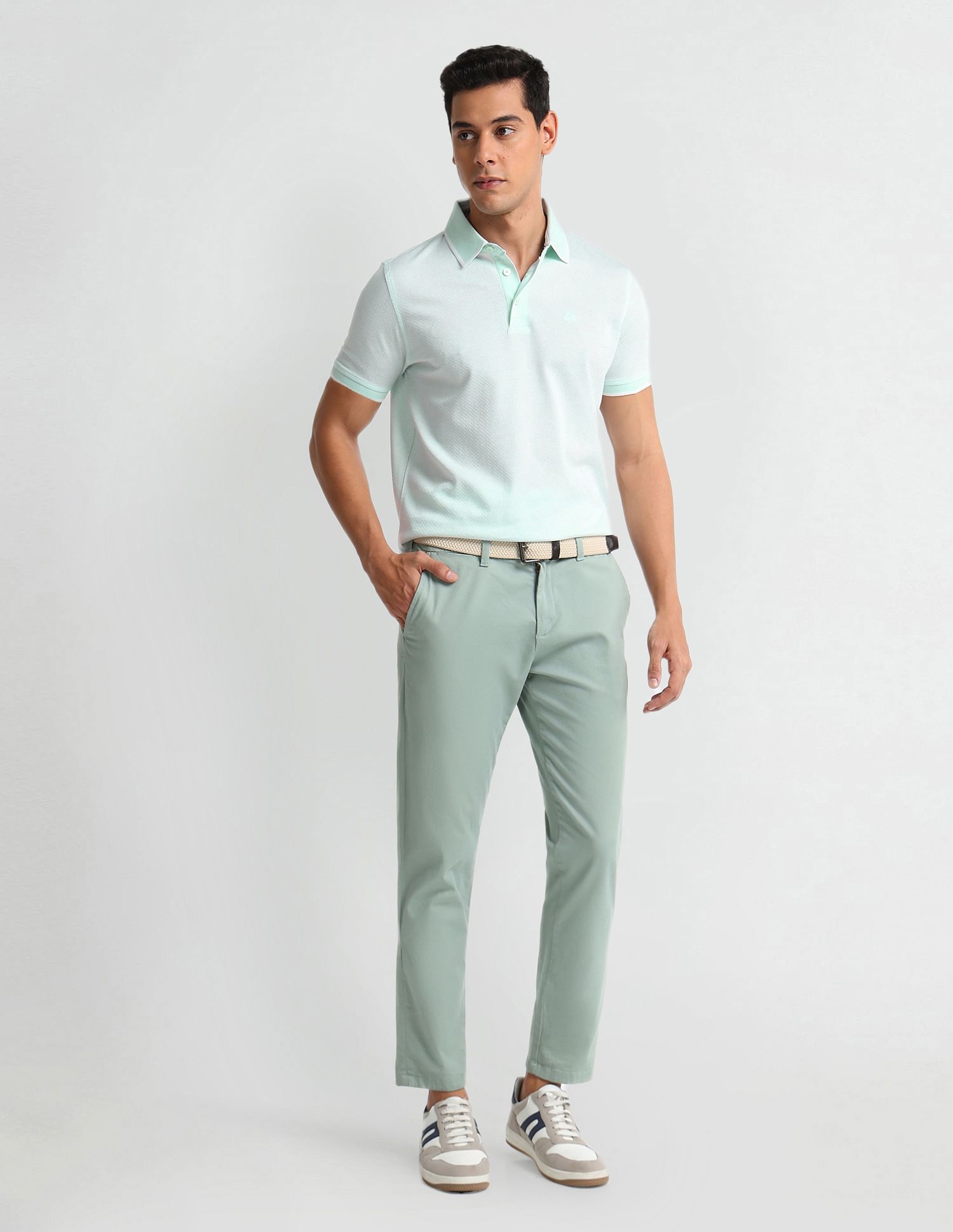 Arrow Patterned Knit Regular Fit Polo Shirt