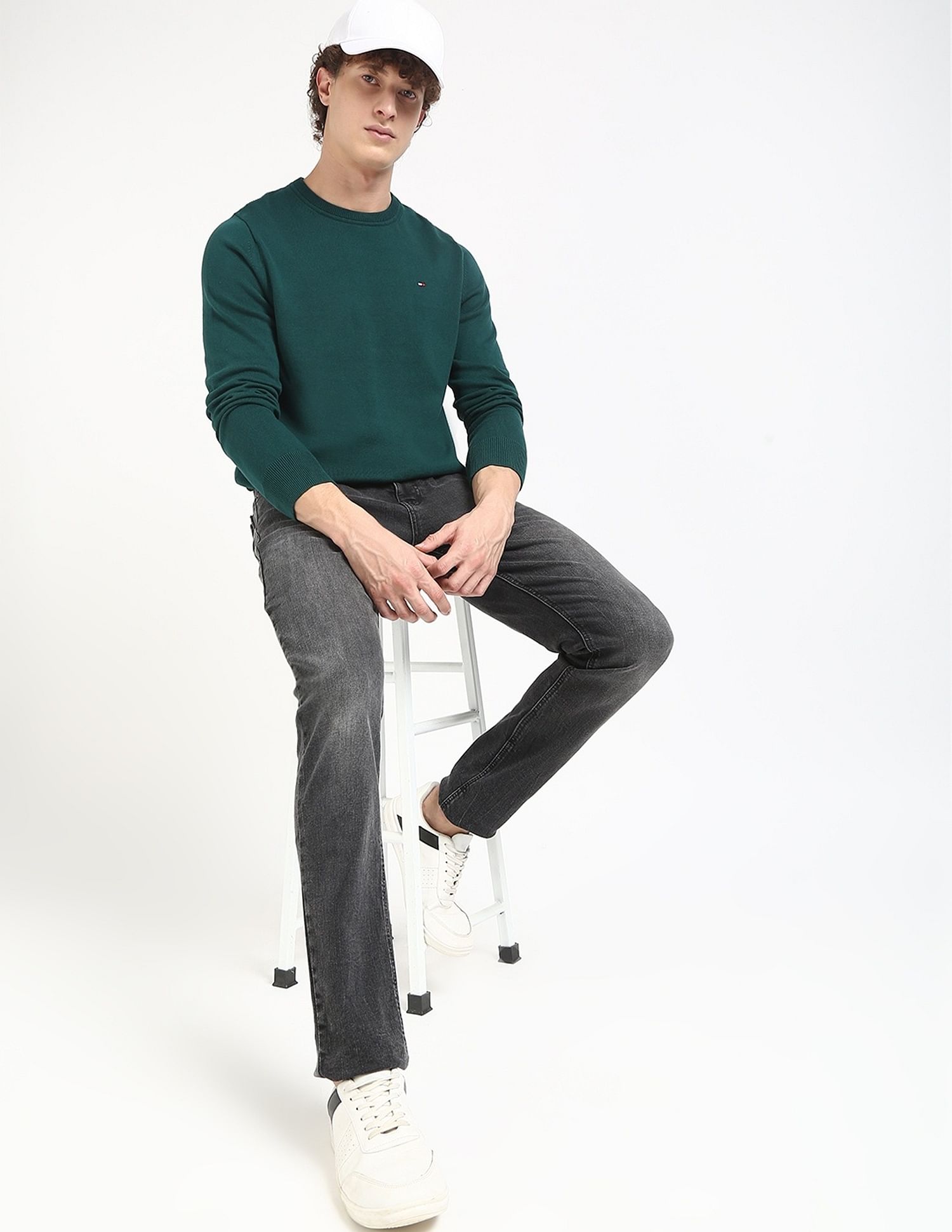 Tommy Hilfiger Solid Regular-Fit Cotton Sweater