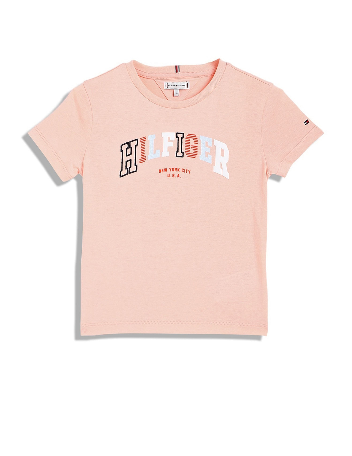 Tommy Hilfiger Girls Orange Logo T-Shirt