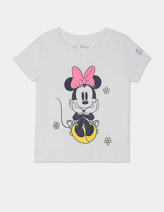 Buy GAP Girls Off White Disney Minnie Mouse Crew Neck T Shirt