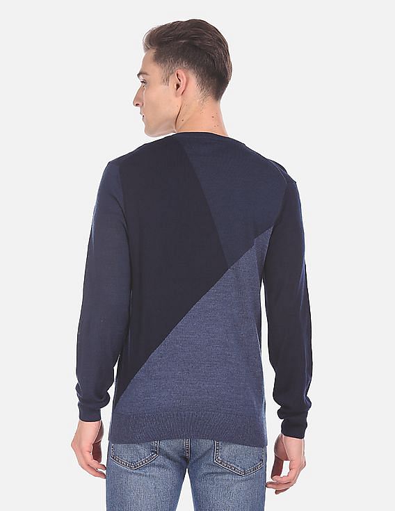 U.S. Polo Assn. V-Neck Panelled Sweater