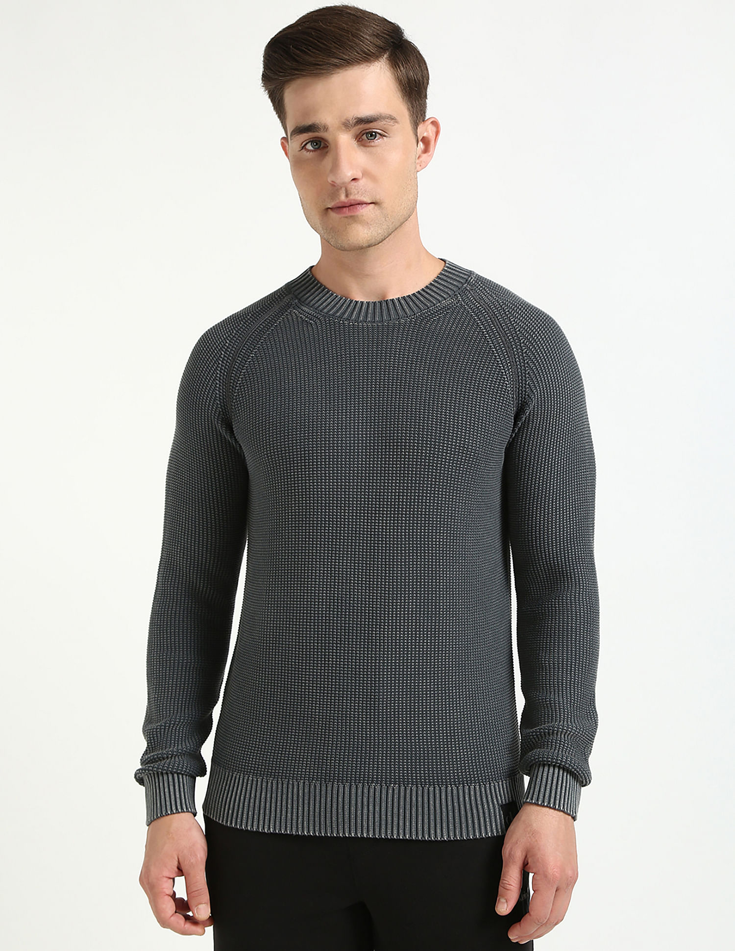 Calvin Klein Jeans Solid Relaxed-Fit Cotton Sweater