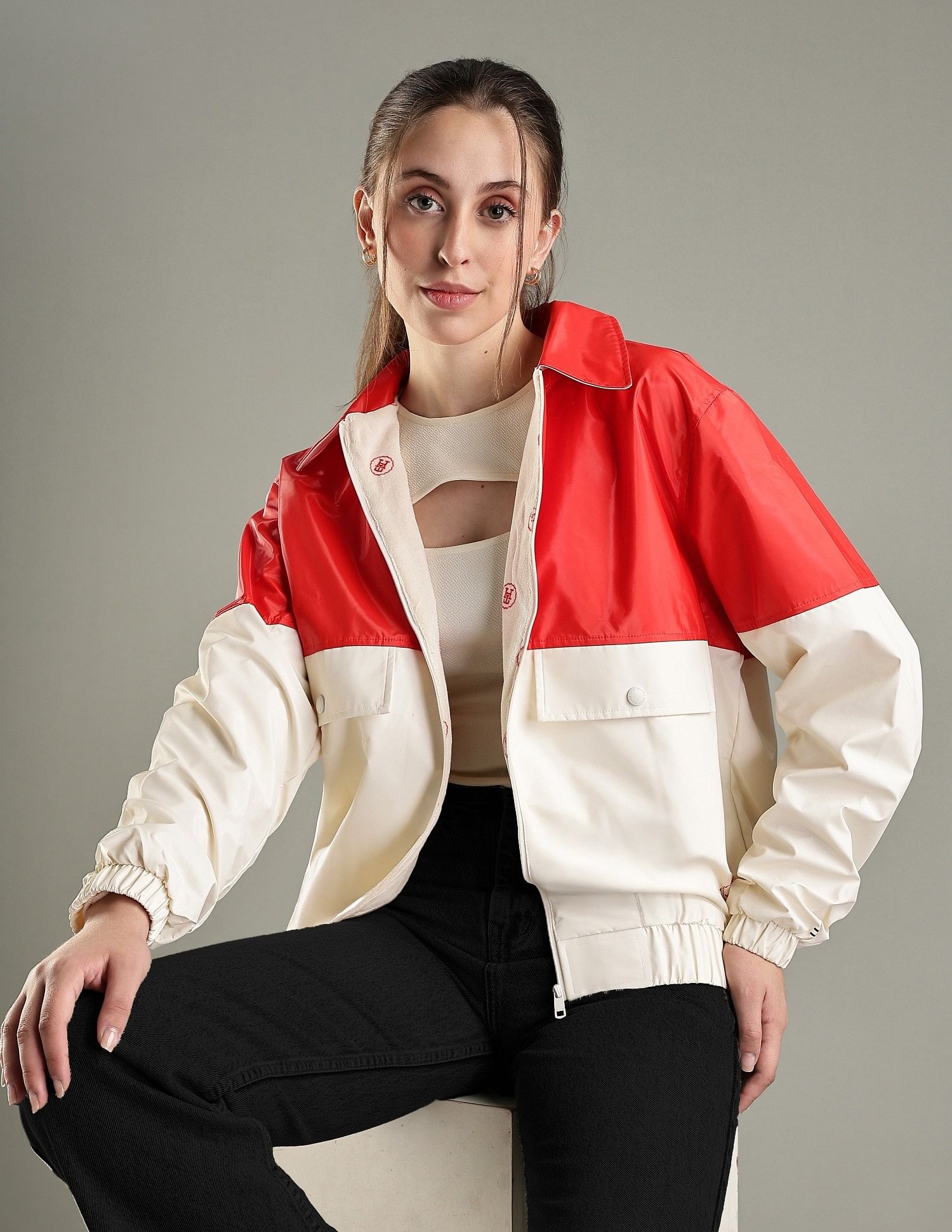 Tommy Hilfiger Regular-Fit Polyester Spread Collar Windcheater Jacket