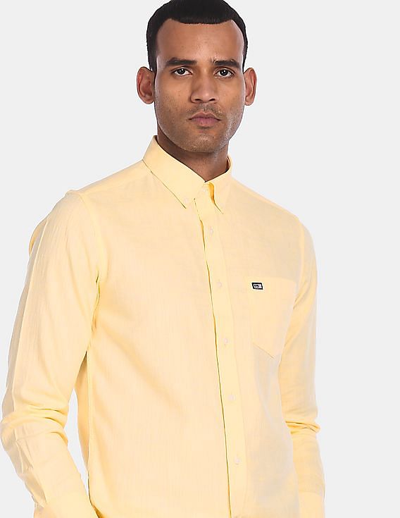 Buy Arrow Sports Mandarin Collar Solid Shirt - NNNOW.com