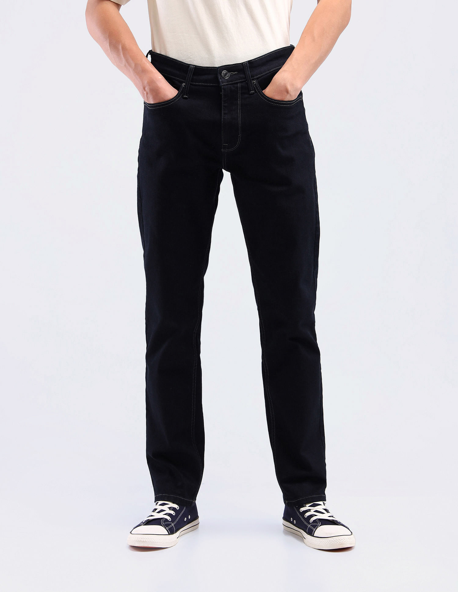 Flying Machine Mid Rise Freddie Slim Straight Fit Jeans