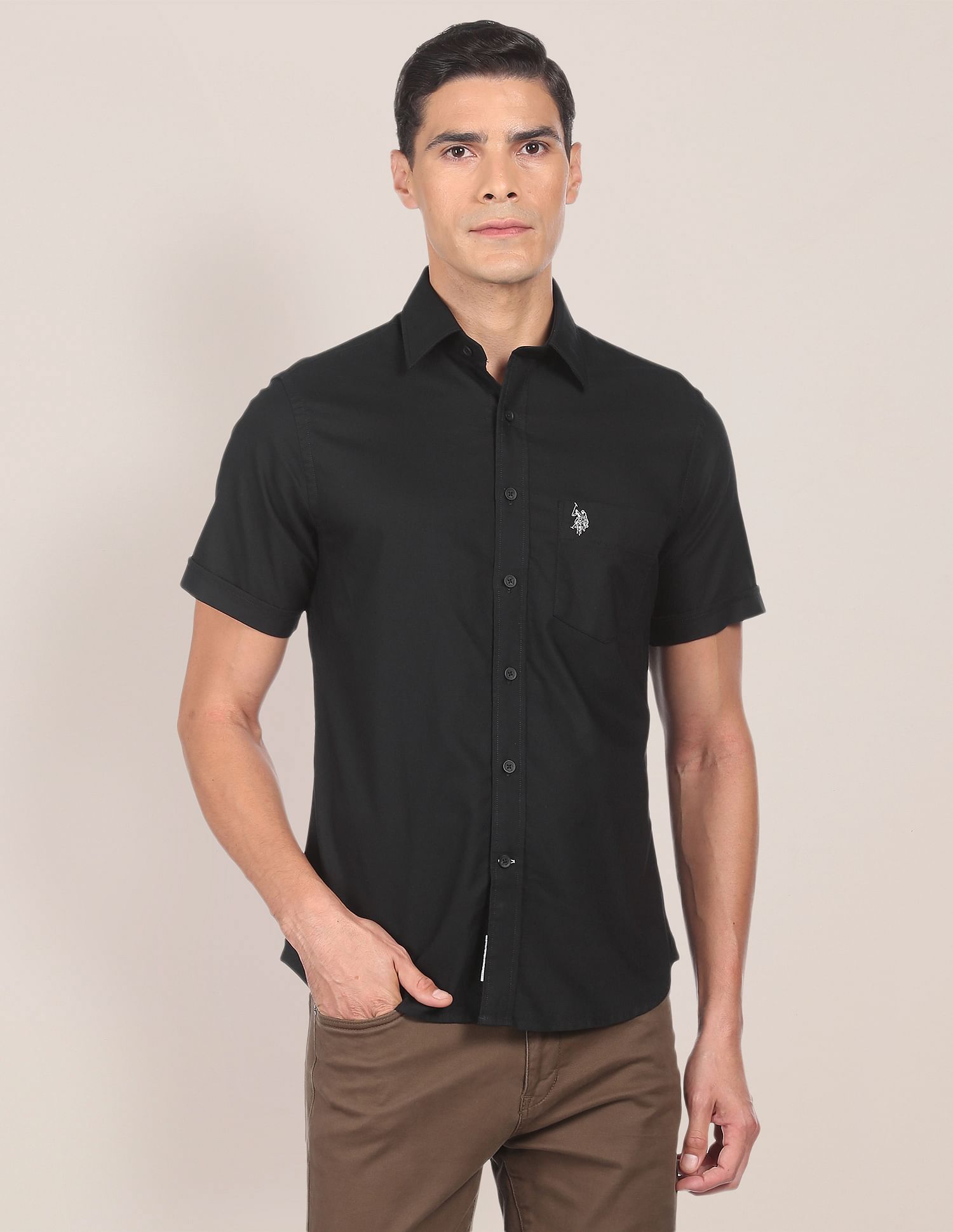 U.S. Polo Assn. Premium Cotton Solid Casual Shirt